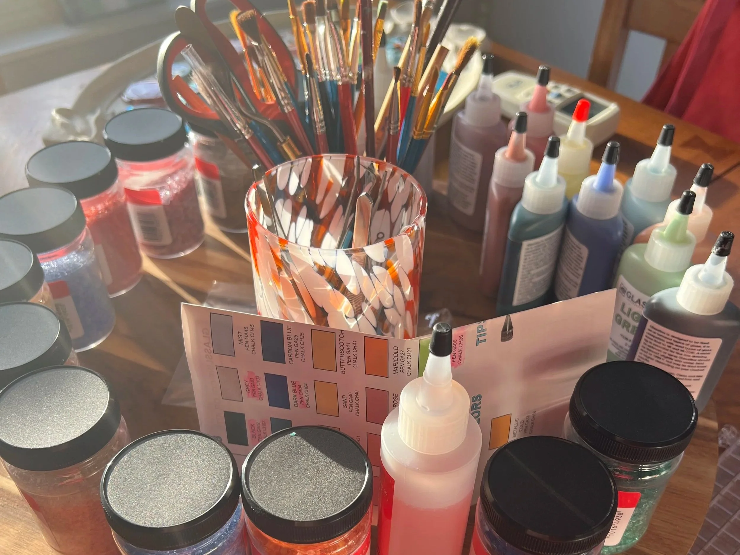 Lake Geneva Art Studio | Fused glass sprinkles, paint, etc