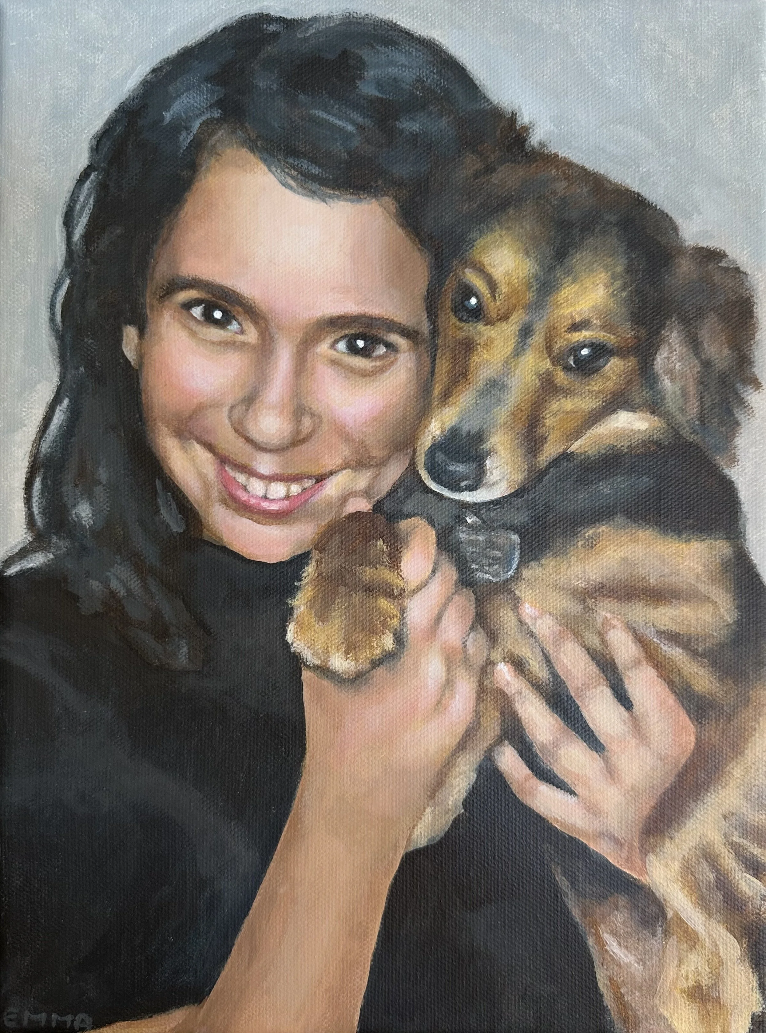 "Casey & Buddy" 9x12 inch Canvas
