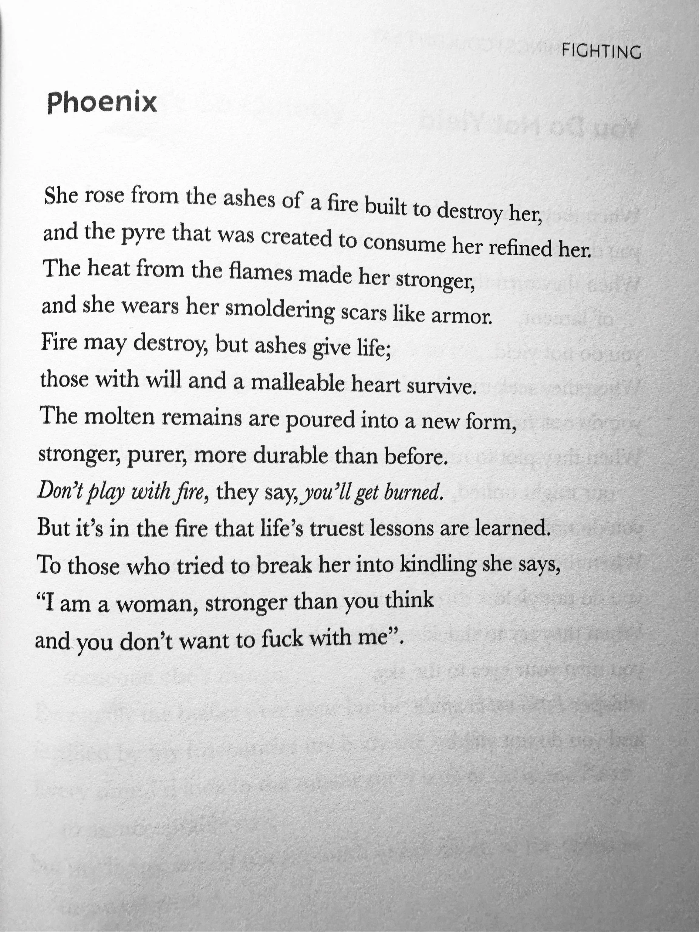 Wear your smoldering scars like armor 🐦&zwj;🔥

#poetry #indiepoet #fighting #phoenix