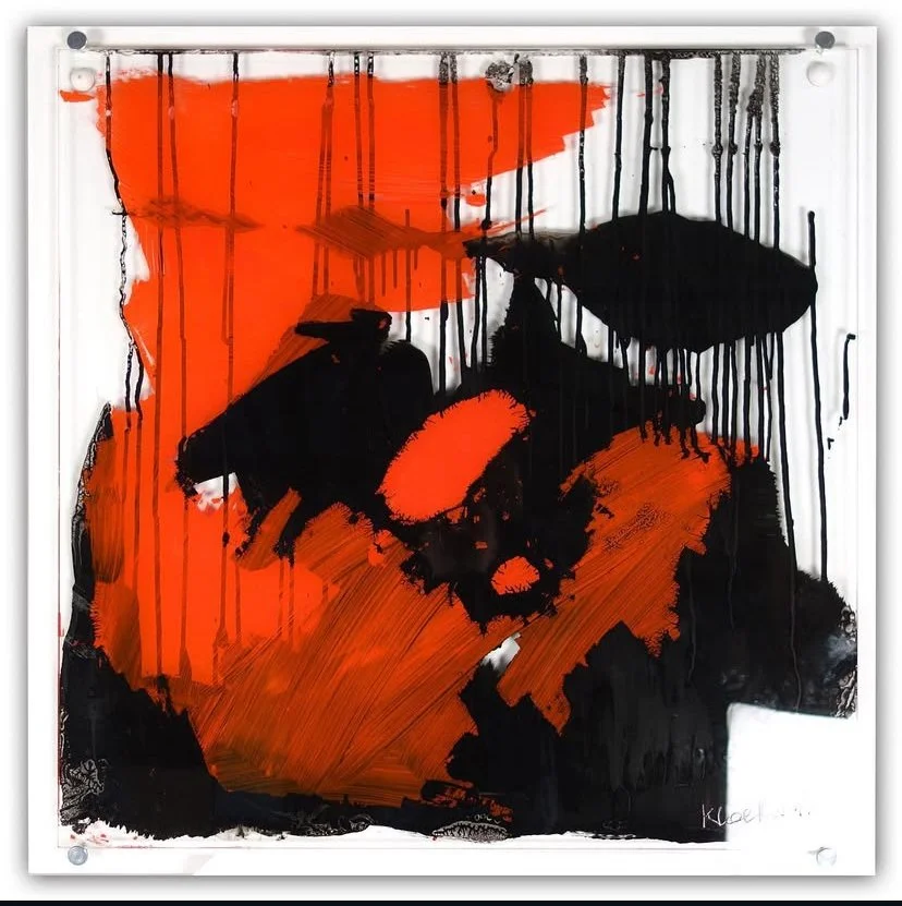 Untitled - Found plexigfall sheet and acrylic paint on stratified wood, 60 x 60 cm