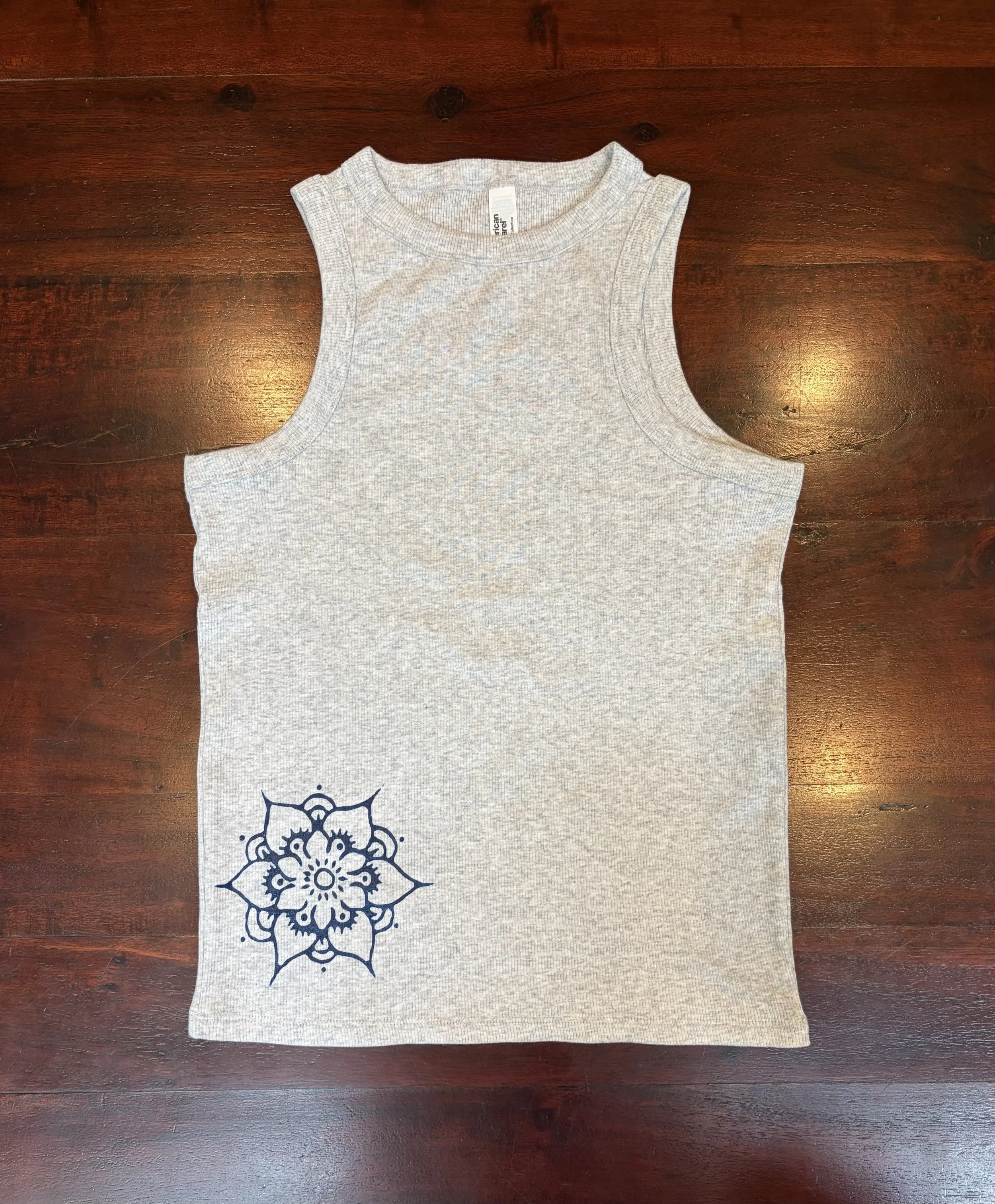 Grey and Navy Rib Tank Top