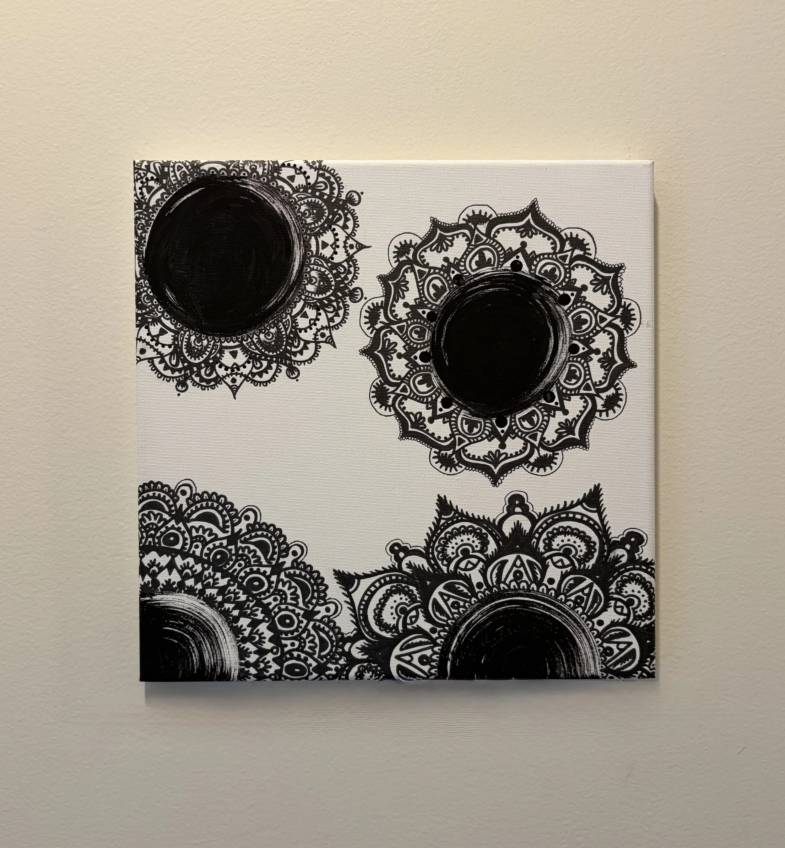 Exclusive Mandala Canvas Art with Paint & Pen