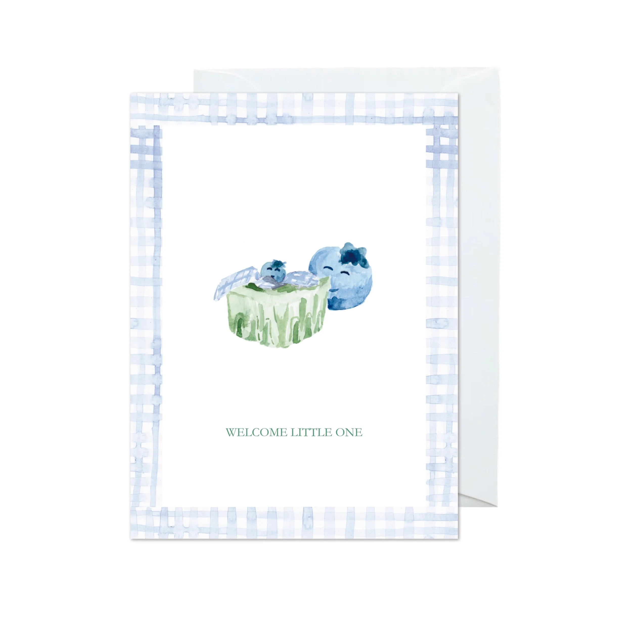 Baby Blueberry Notecard  (Light Blue)