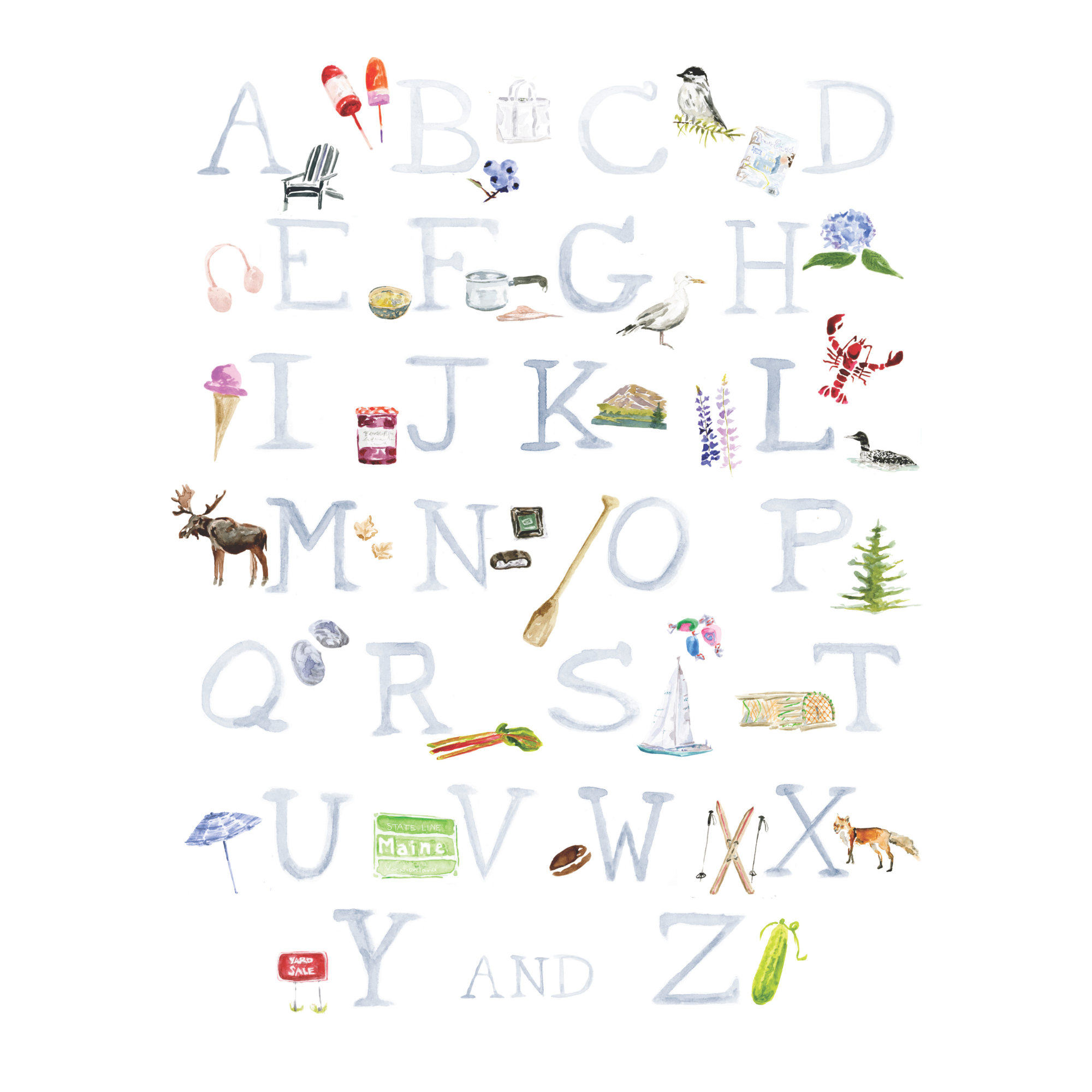Maine Alphabet Print