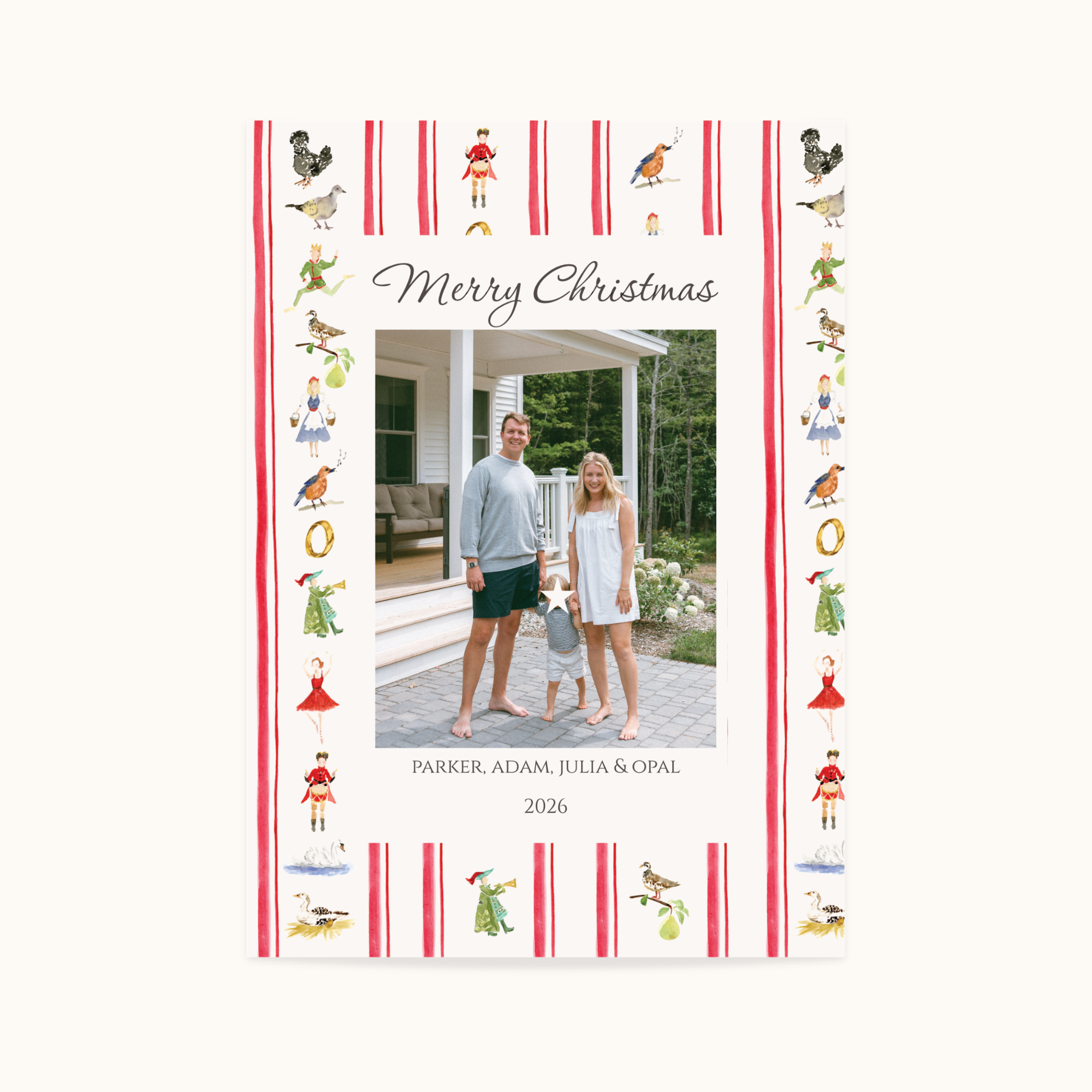 "Twelve Days #1" Personalized Christmas Card