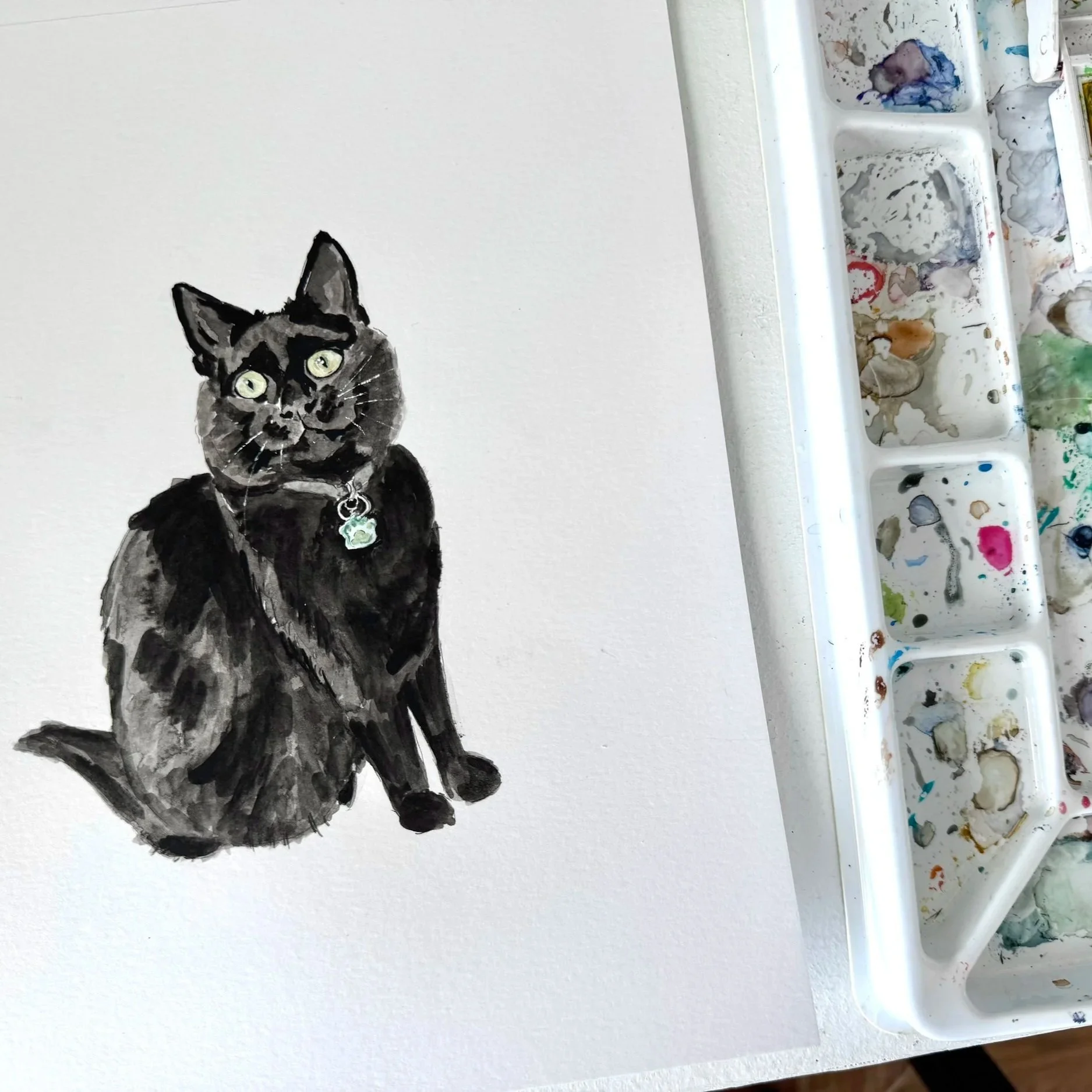 Custom Pet Watercolor Painting