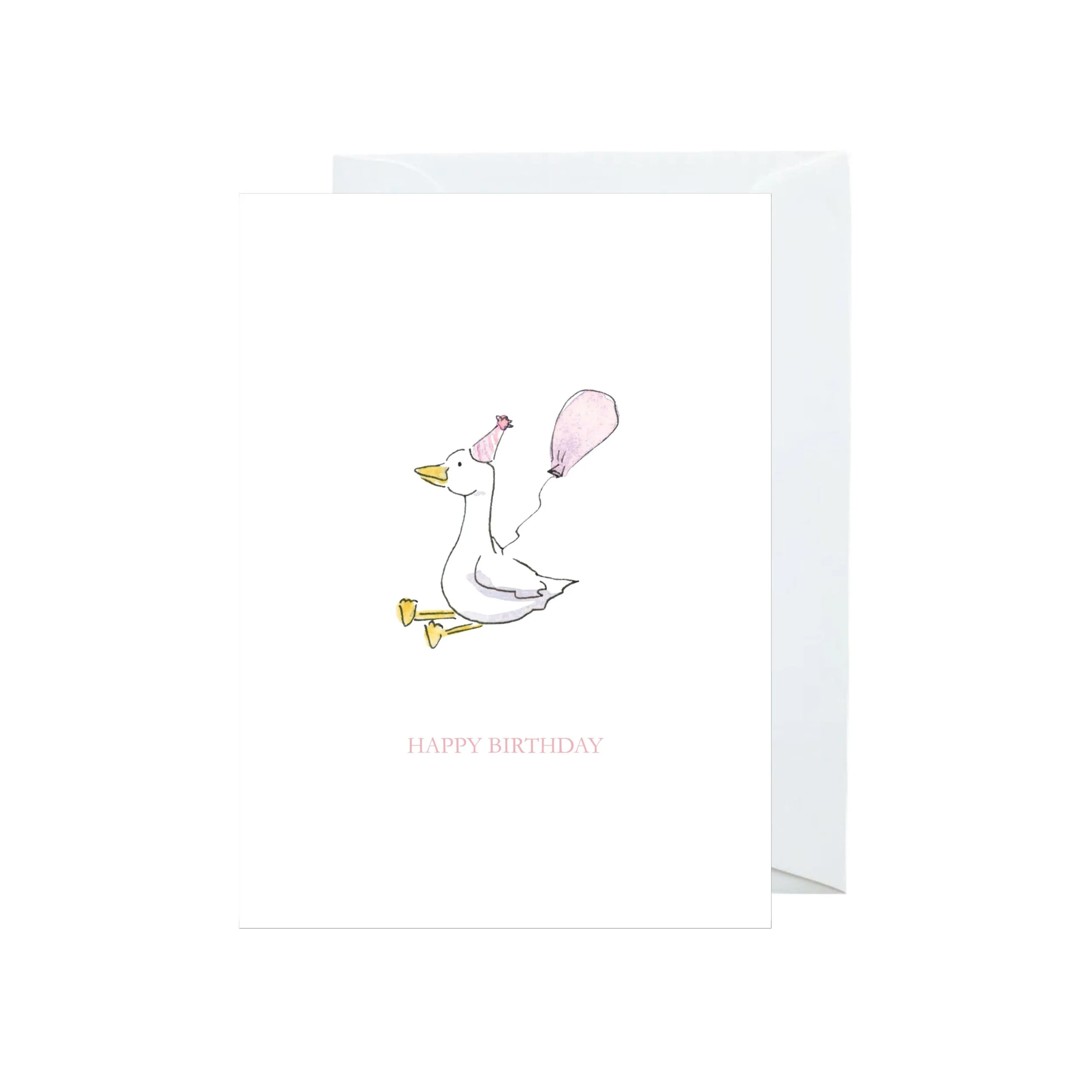Birthday Goose Notecard (Light Pink)