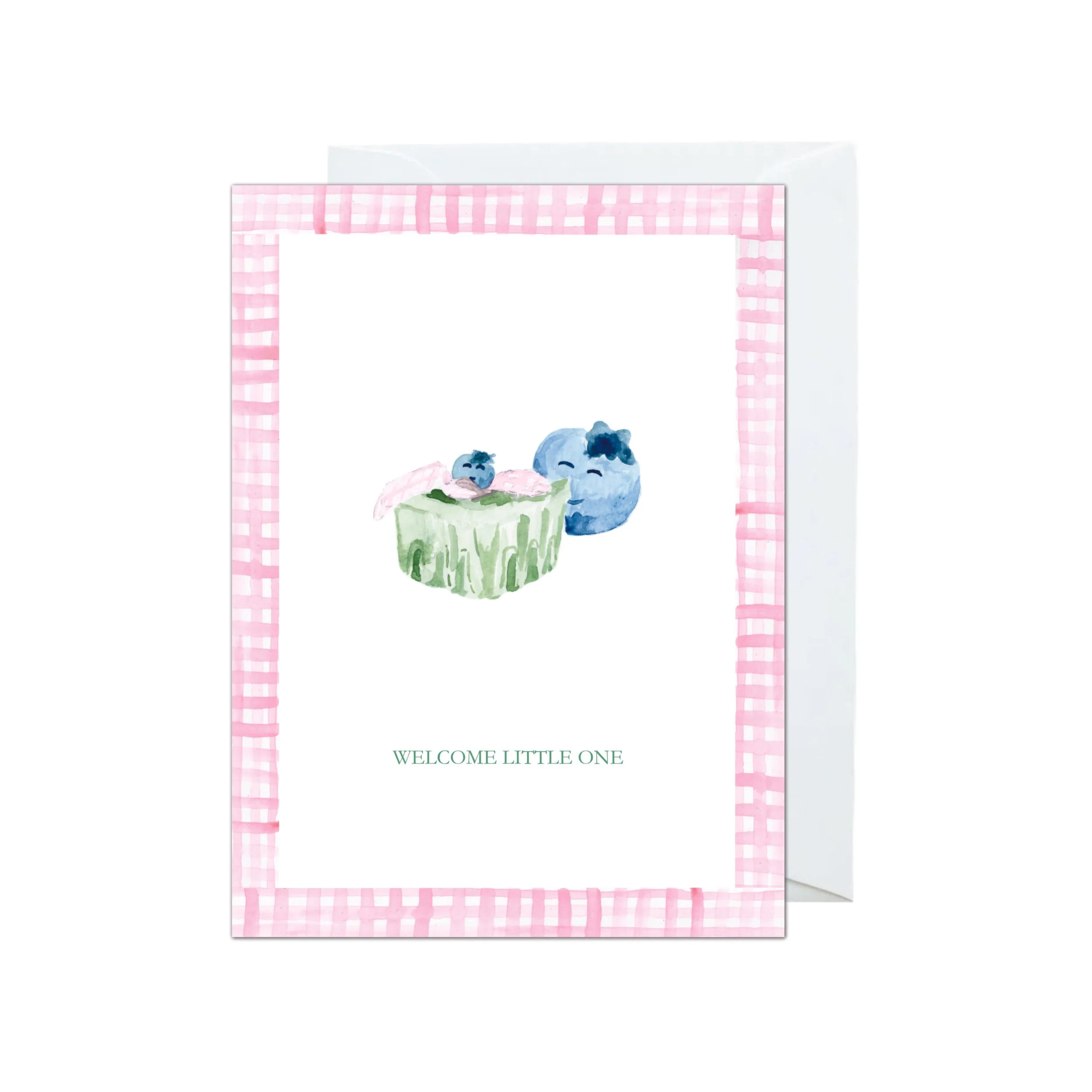 Baby Blueberry Notecard (Light Pink)