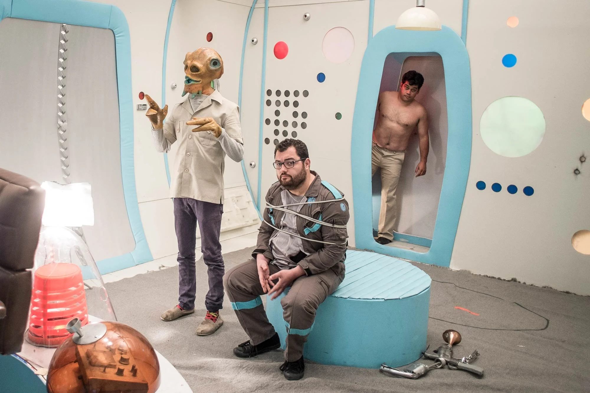 On set film unit stills from, This giant Papier Mache Boulder Is Actually Really Heavy The Movie by director Christain Nicholson.