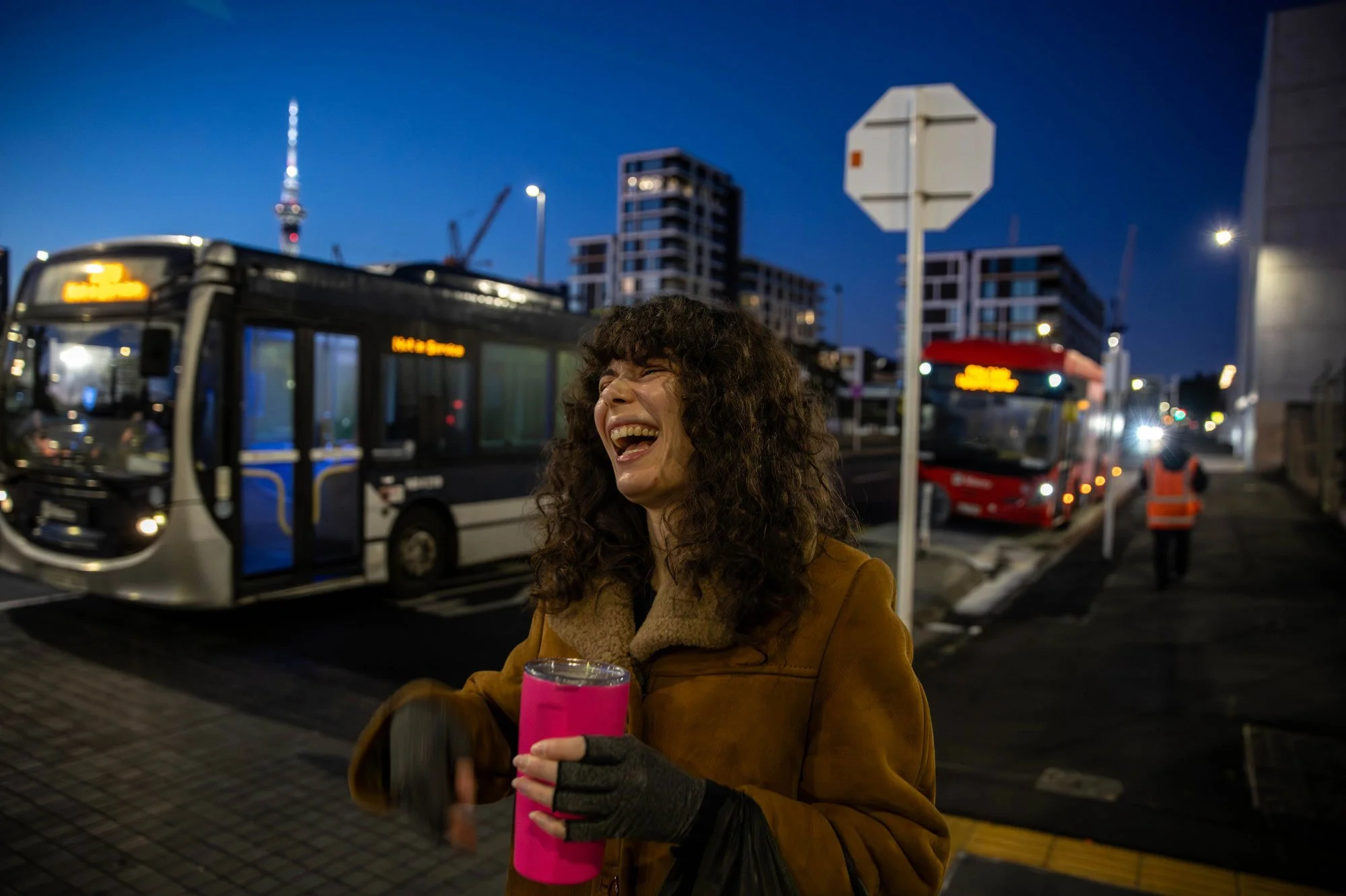 6:19 AM Hope catches an early morning bus from home to Wynyard Quarter.
Day in the life of New Zealand based model Hope Phillips. Hope walks three runways shows on the first day of Kahuria - New Zealand Fashion Week.