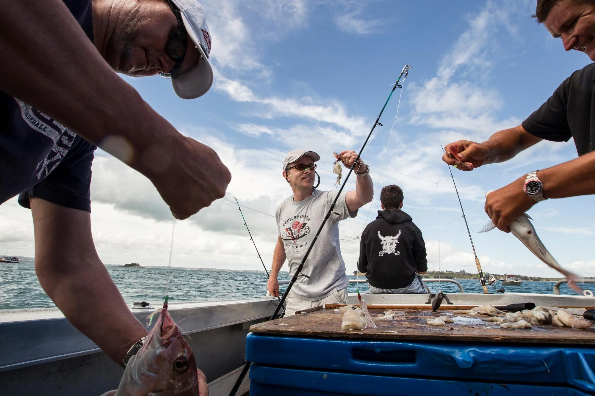 Day trip snapper fishing on board Ultimate Charters, Westhaven. 
Photograph by Michael Craig