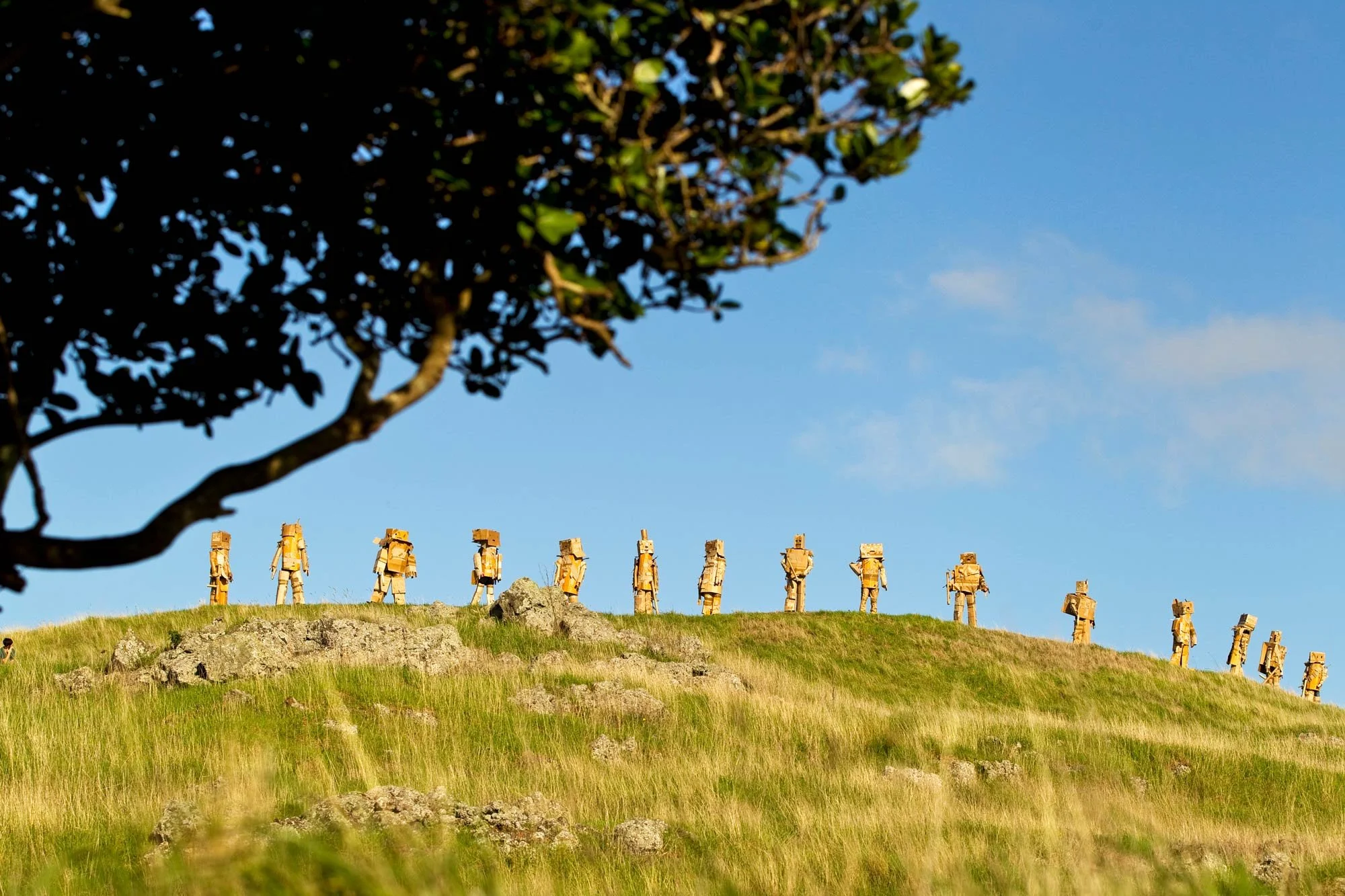 On set film unit stills from, This giant Papier Mache Boulder Is Actually Really Heavy The Movie by director Christain Nicholson. 