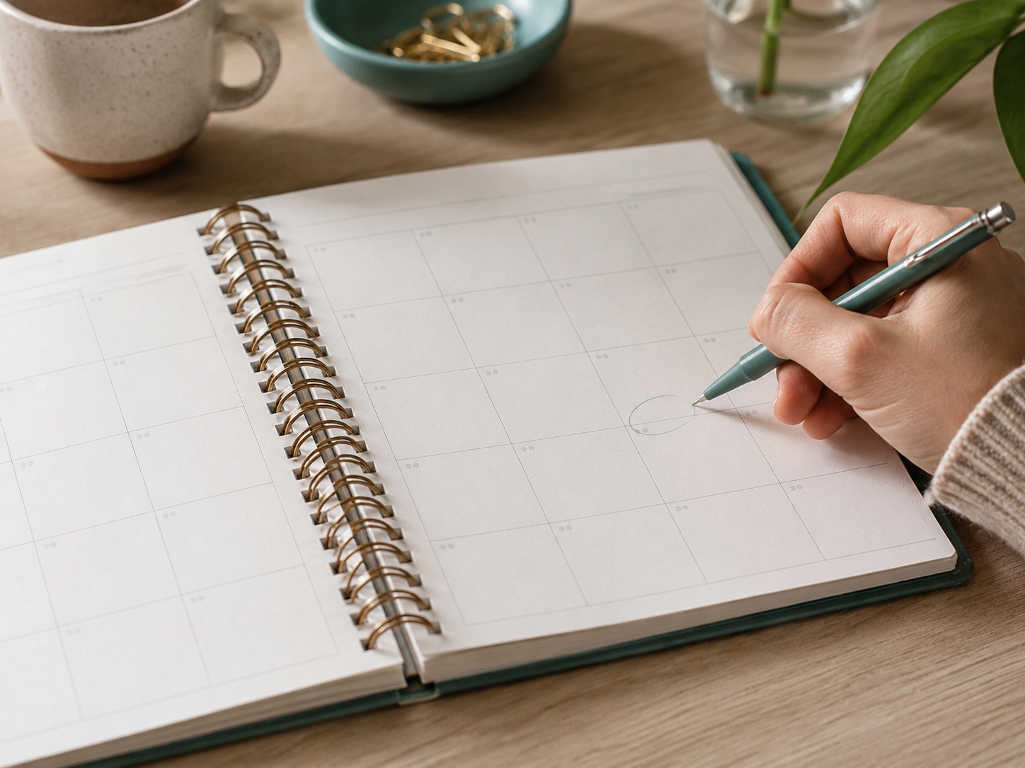 Calendar and pen on a desk, representing Harborlight's appointment cancellation and rescheduling policy