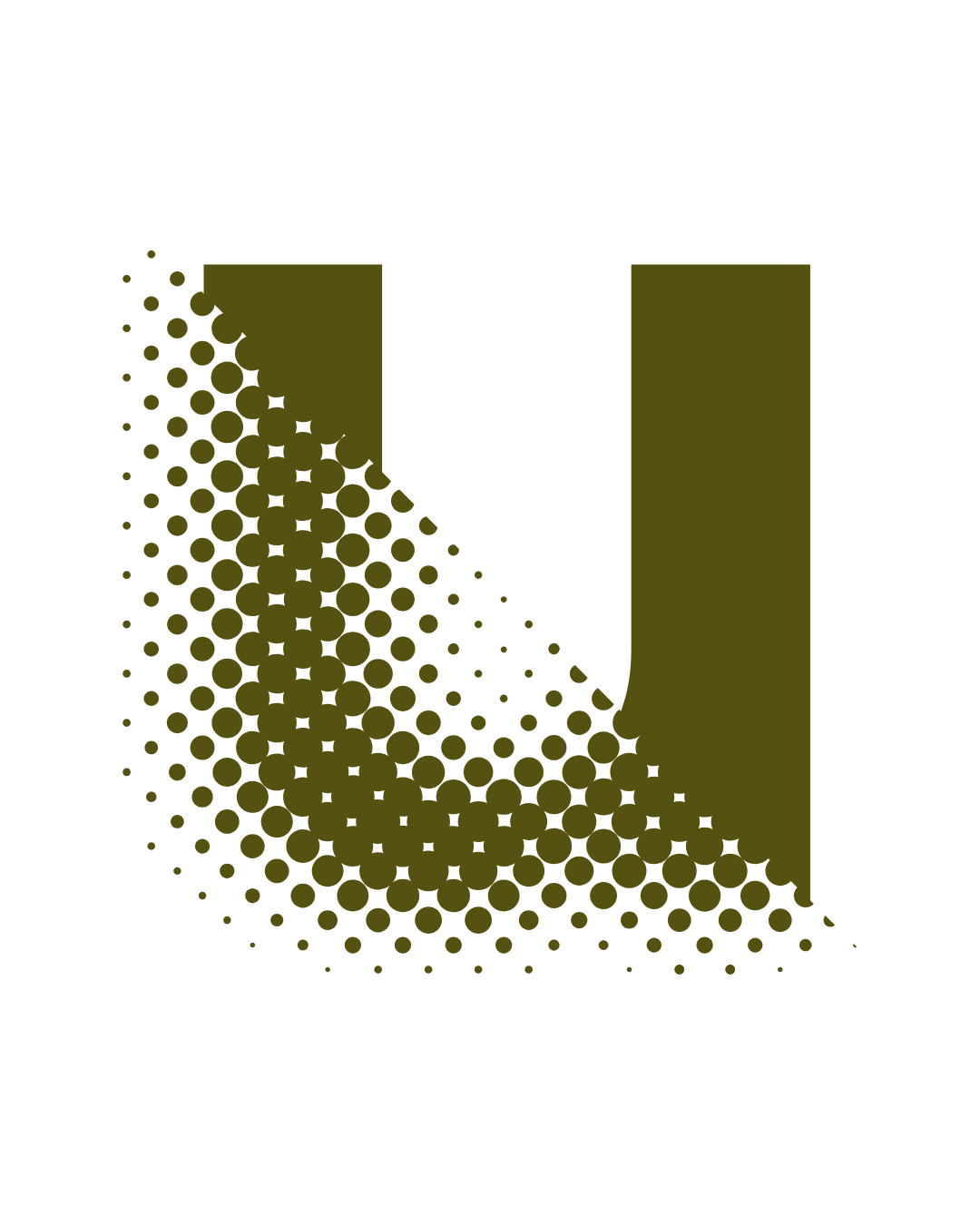 Geometric drawing of an outline square with sections divided by vertical, horizontal, and circle lines.