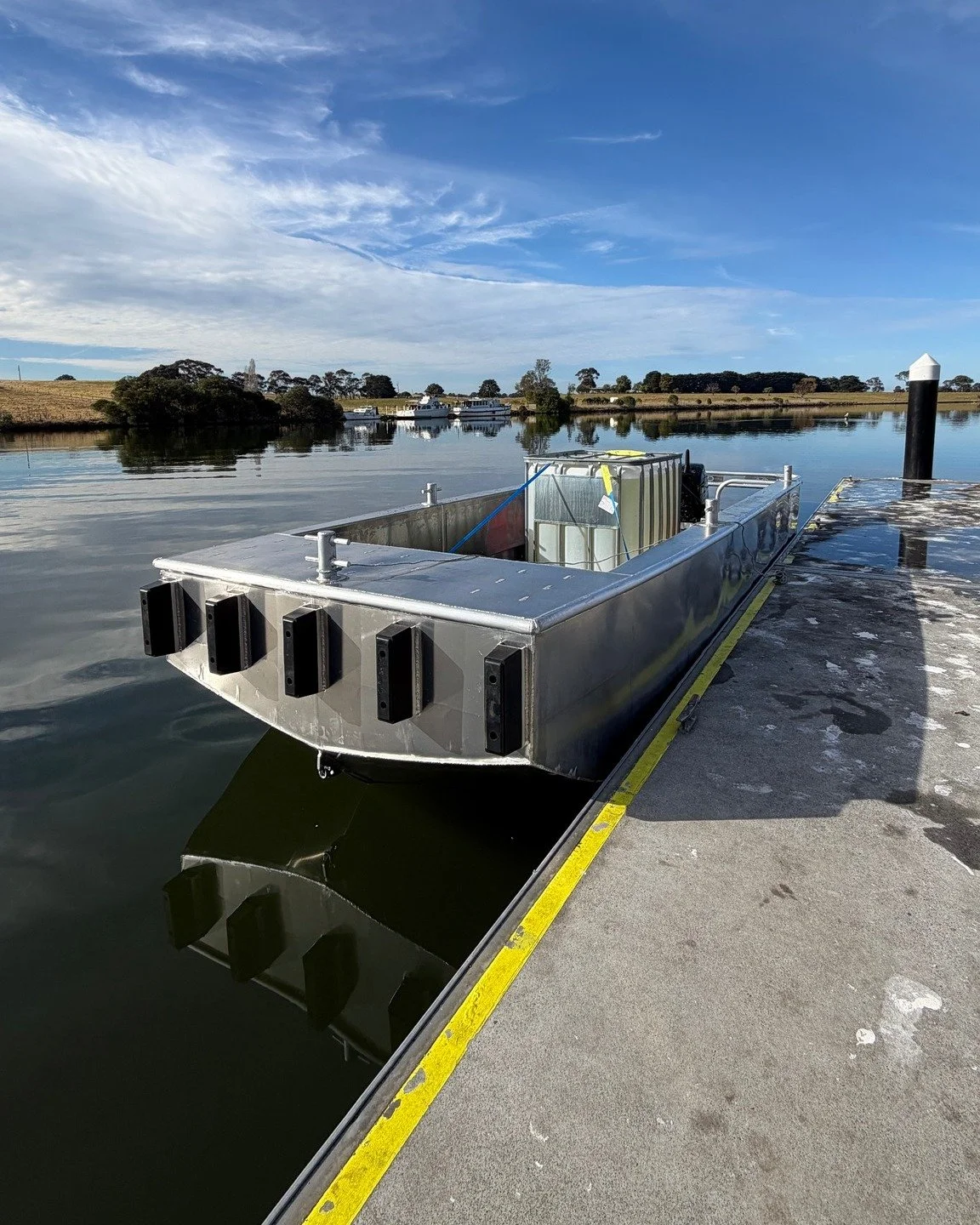 A key part of our sea trials includes loading the deck to simulate real-world commercial payloads. This allows us to test stability and specifically push the prop, guaranteeing the 60HP Mercury SeaPro delivers maximum thrust when you are hauling heav