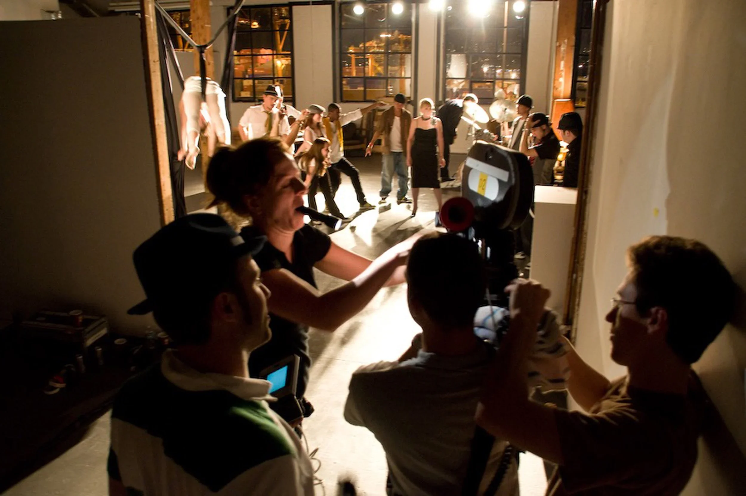 On the set of the Take Five video