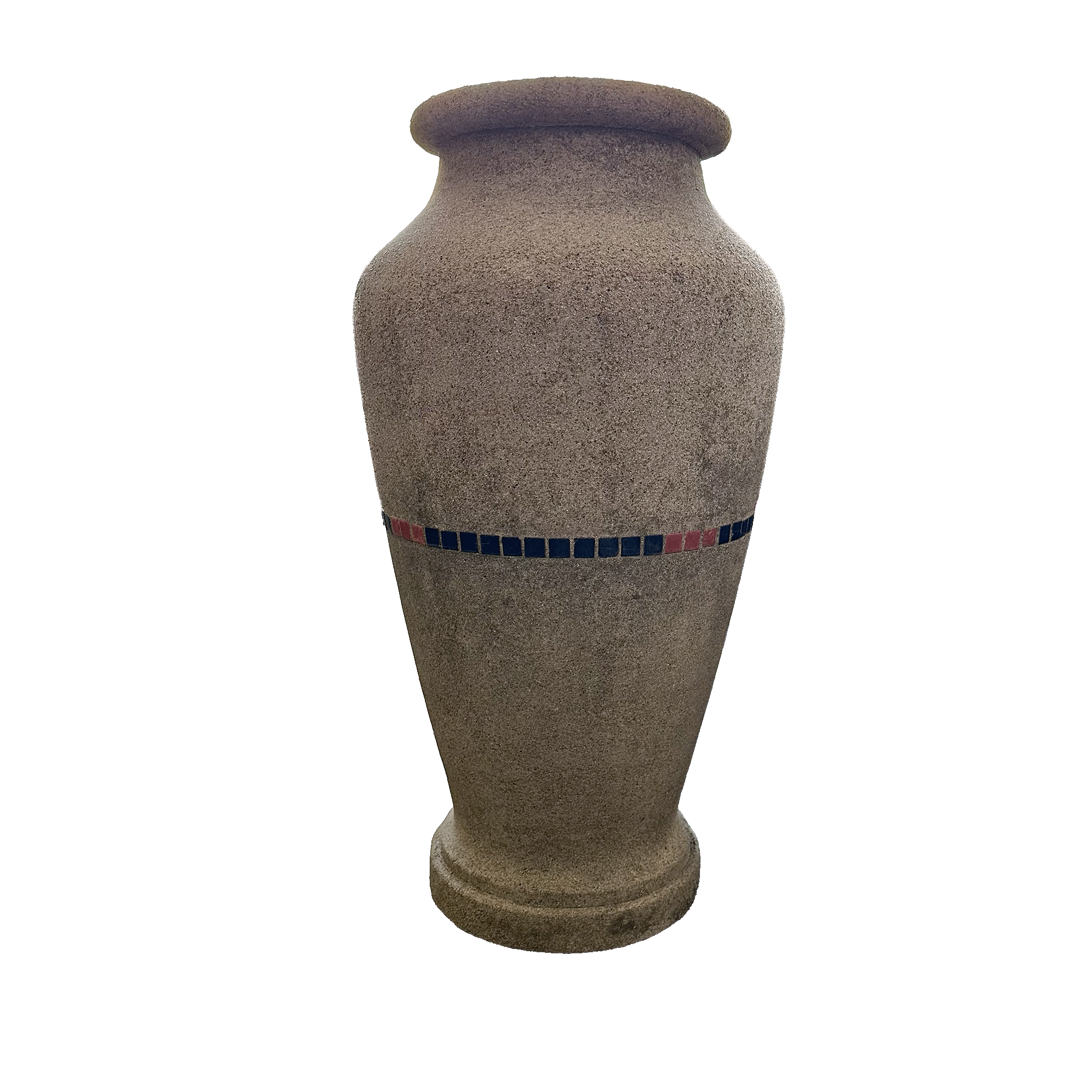 Hillside Pottery Urn with Black and Orange Tiles - SIGNED