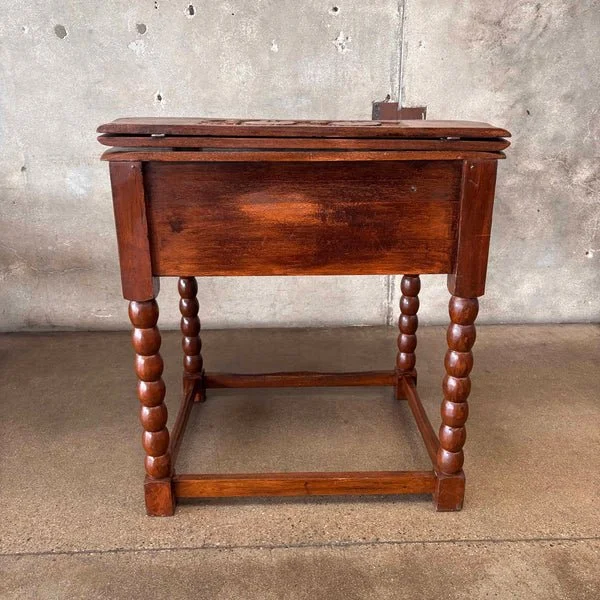 WPA Era Desk - Carved Mahogany - Monterey Style 6.jpg
