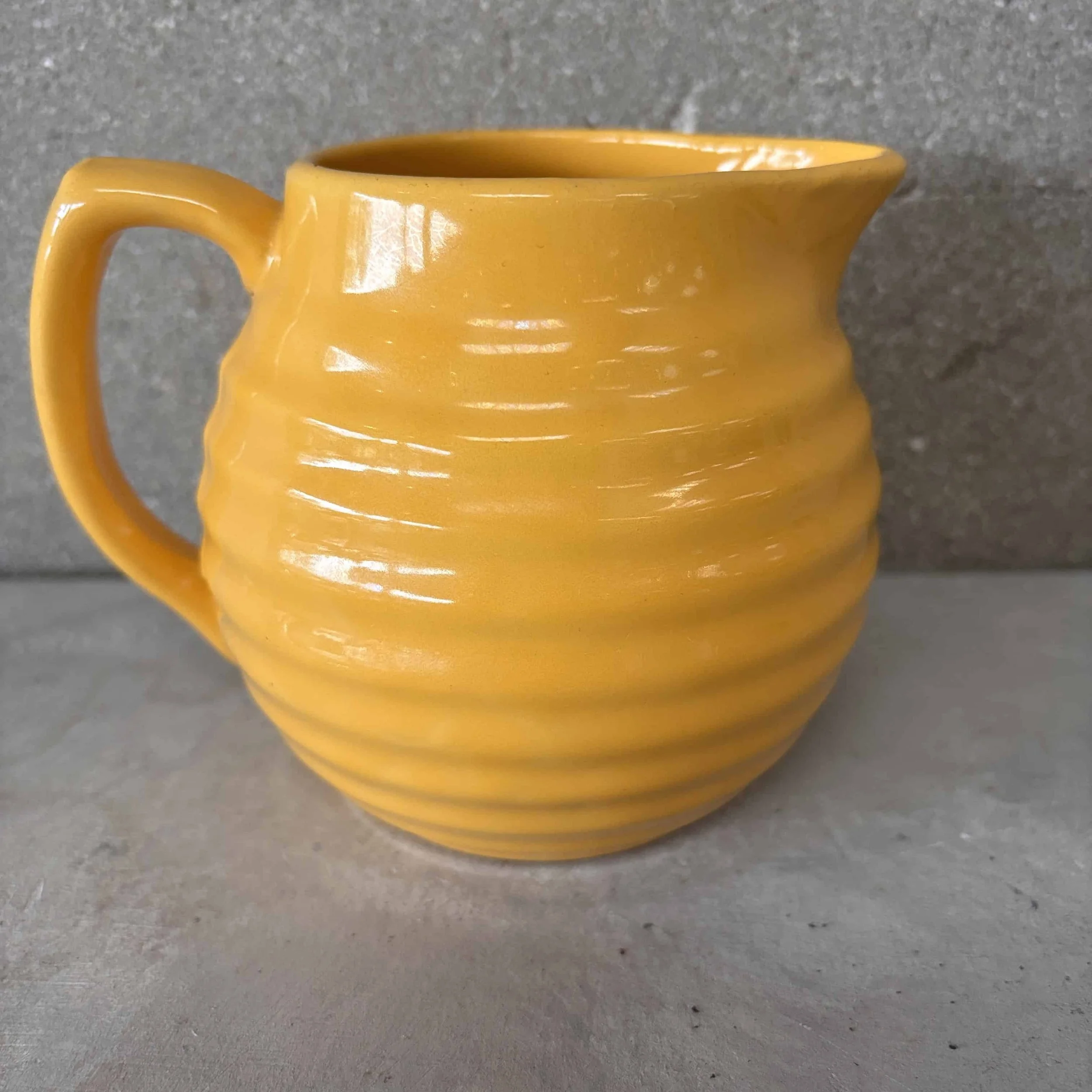 Yellow Bauer Ringware Pitcher