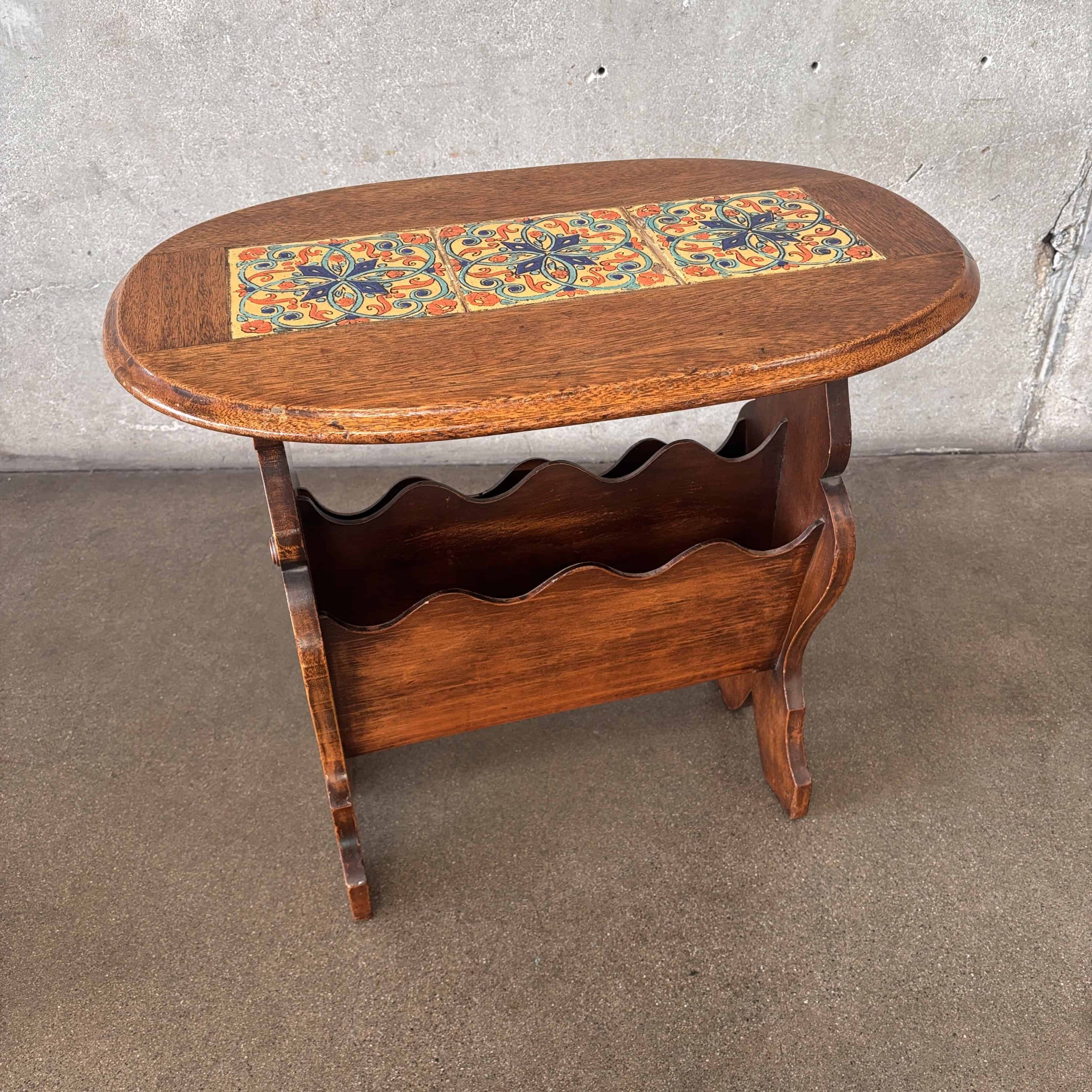 California Tile Table Three-Tile Magazine Stand