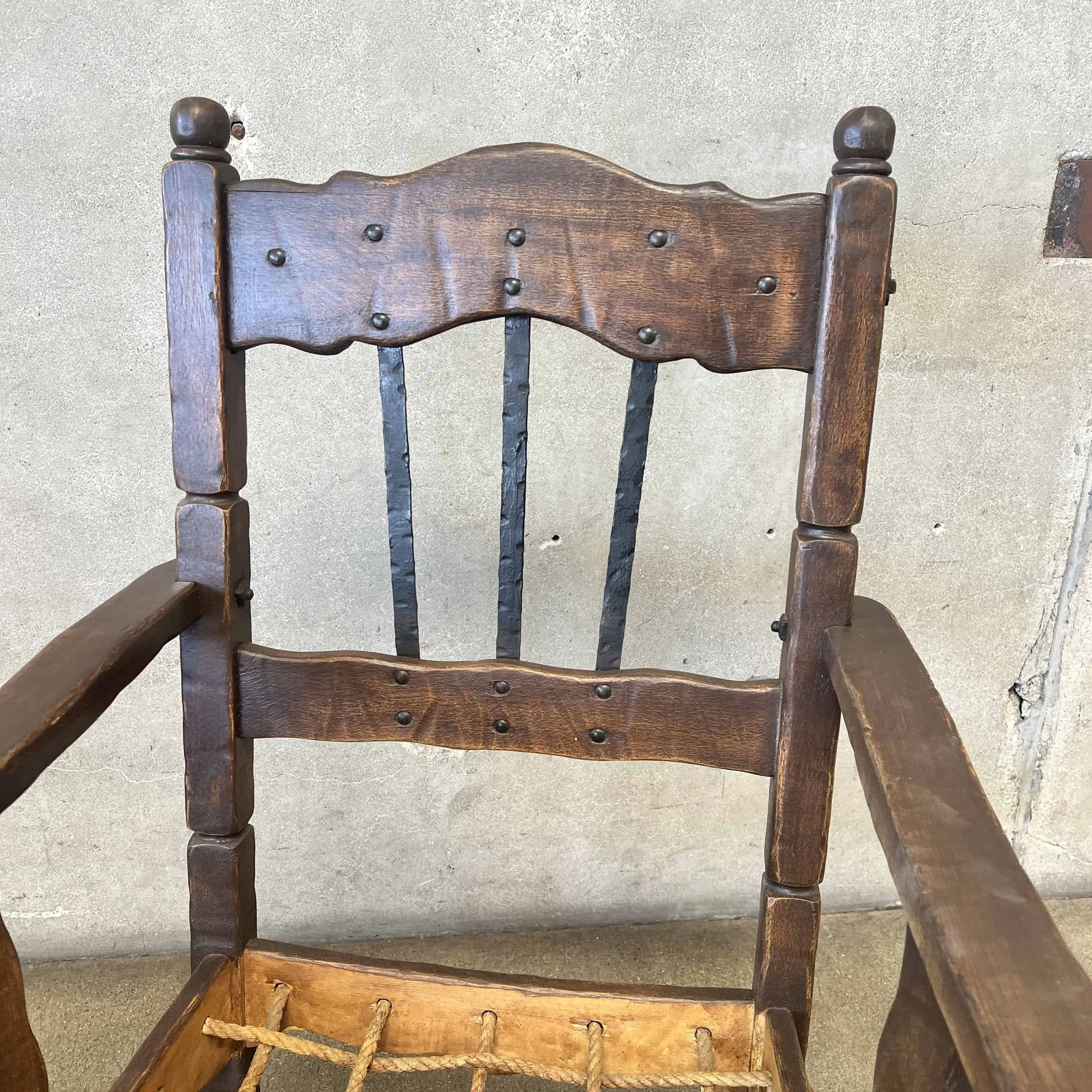 Early Monterey Furniture Arm Chair Rope Seat7.jpg