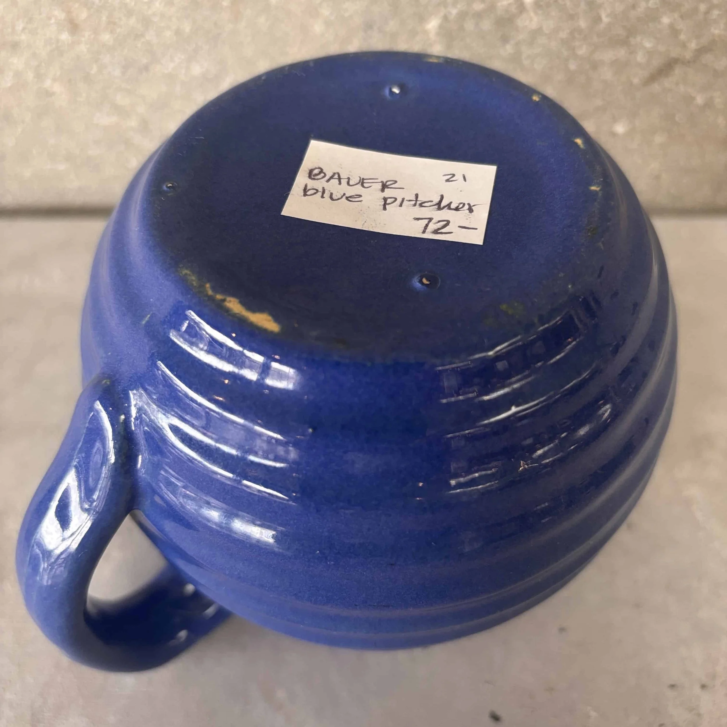 Blue Bauer Ringware Pitcher 3.jpg