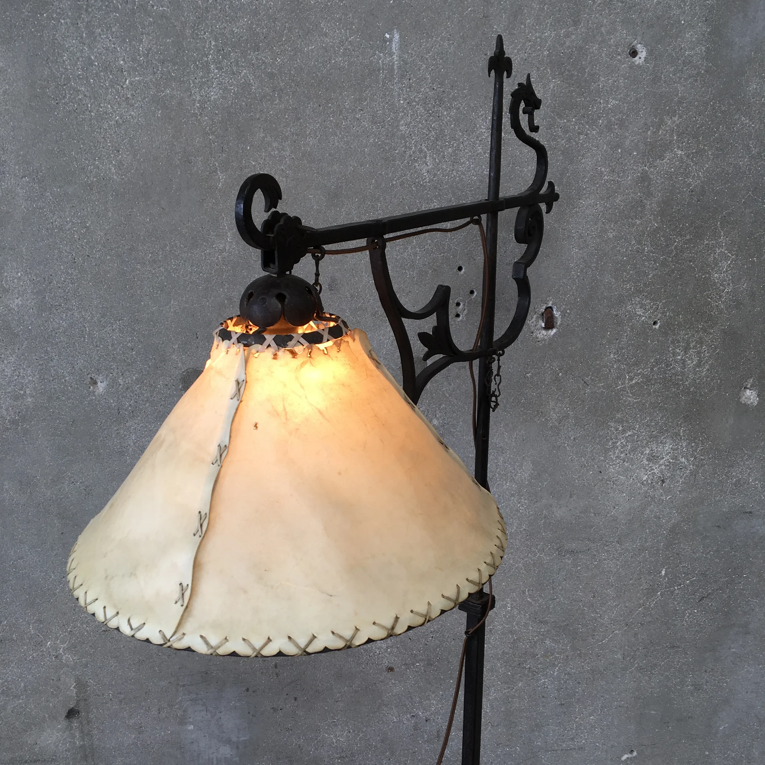 Monterey Style Forged Iron Dragon Lamp 2.webp