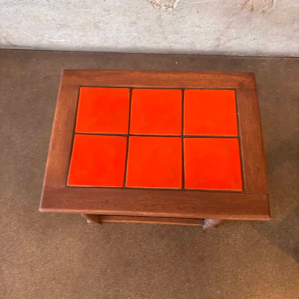 Catalina Tile Table 1930's 6-Tile Toyon Red Glaze