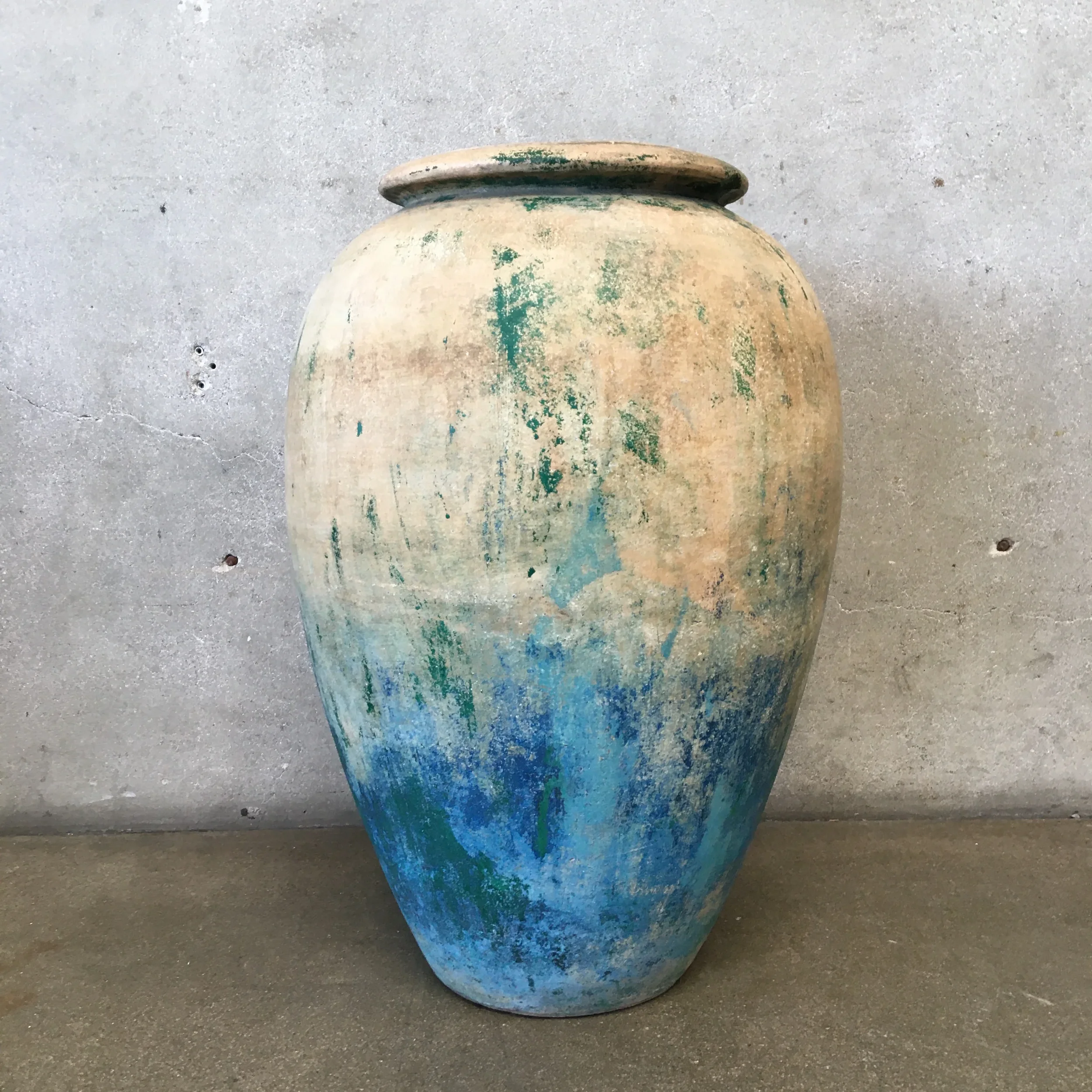 Massive Italian Terra Cotta Garden Oil Jar