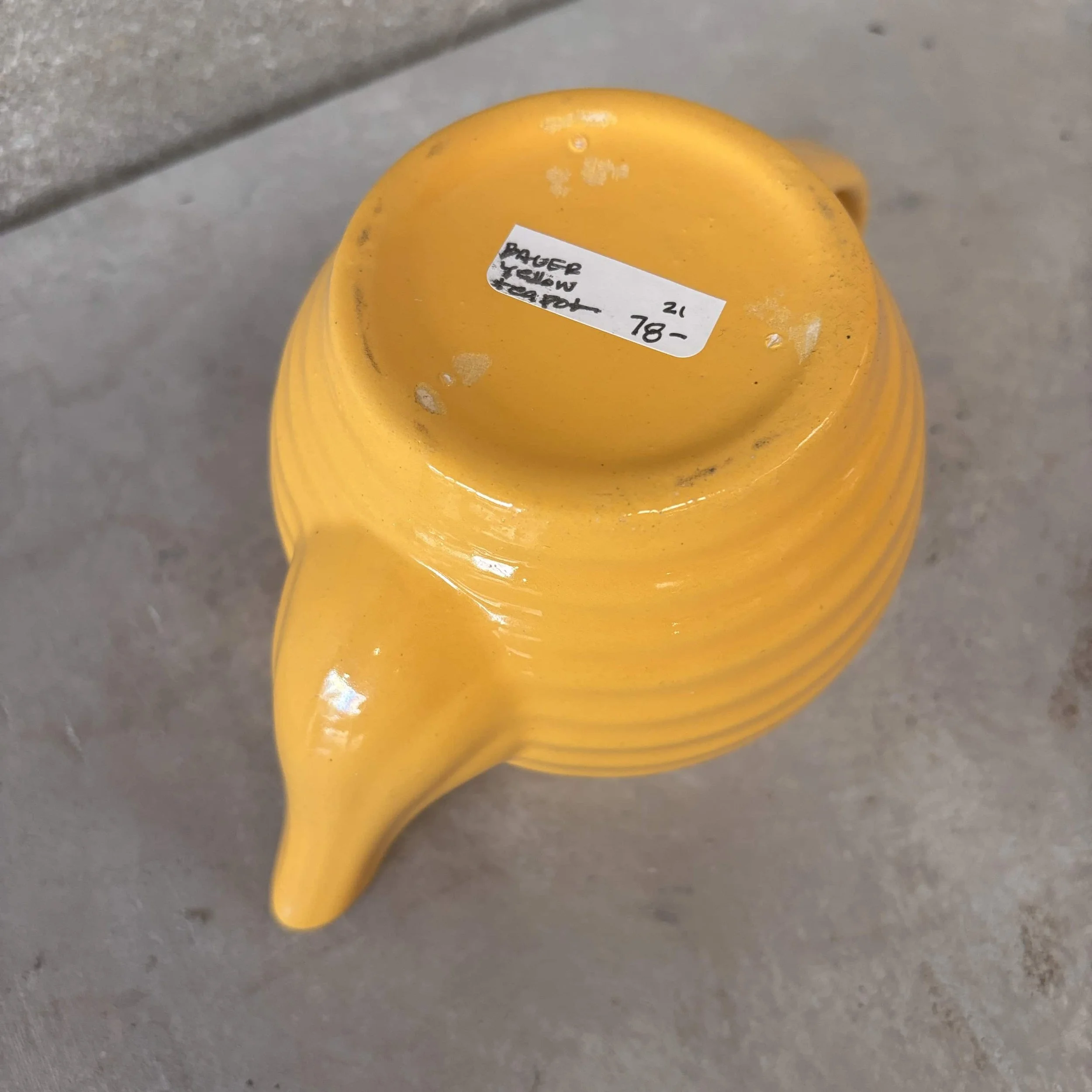 Bauer Ringware Mini Yellow Teapot 3.jpg