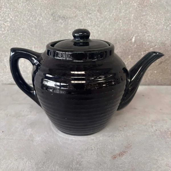 Bauer Ringware Black Teapot