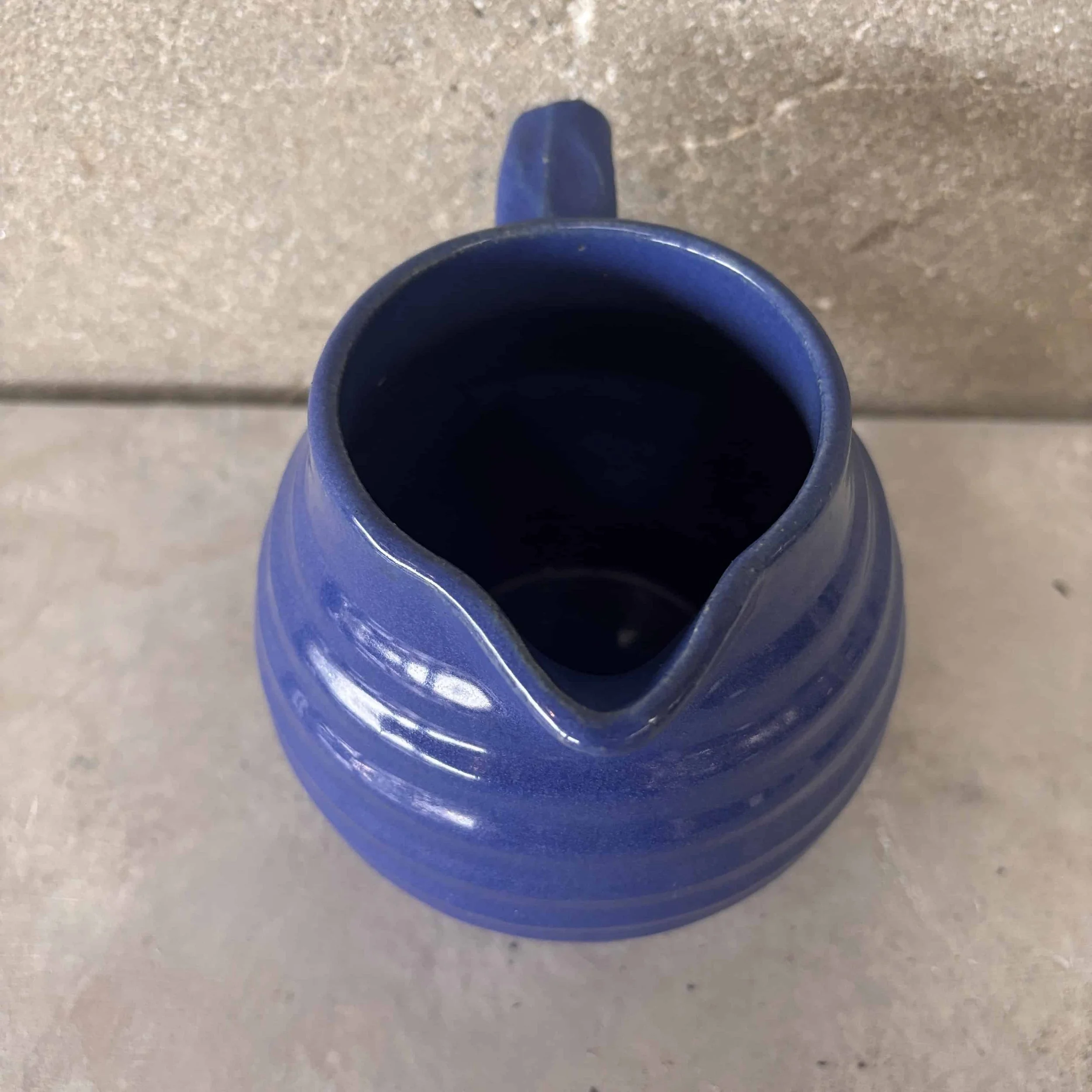 Blue Bauer Ringware Pitcher 2.jpg