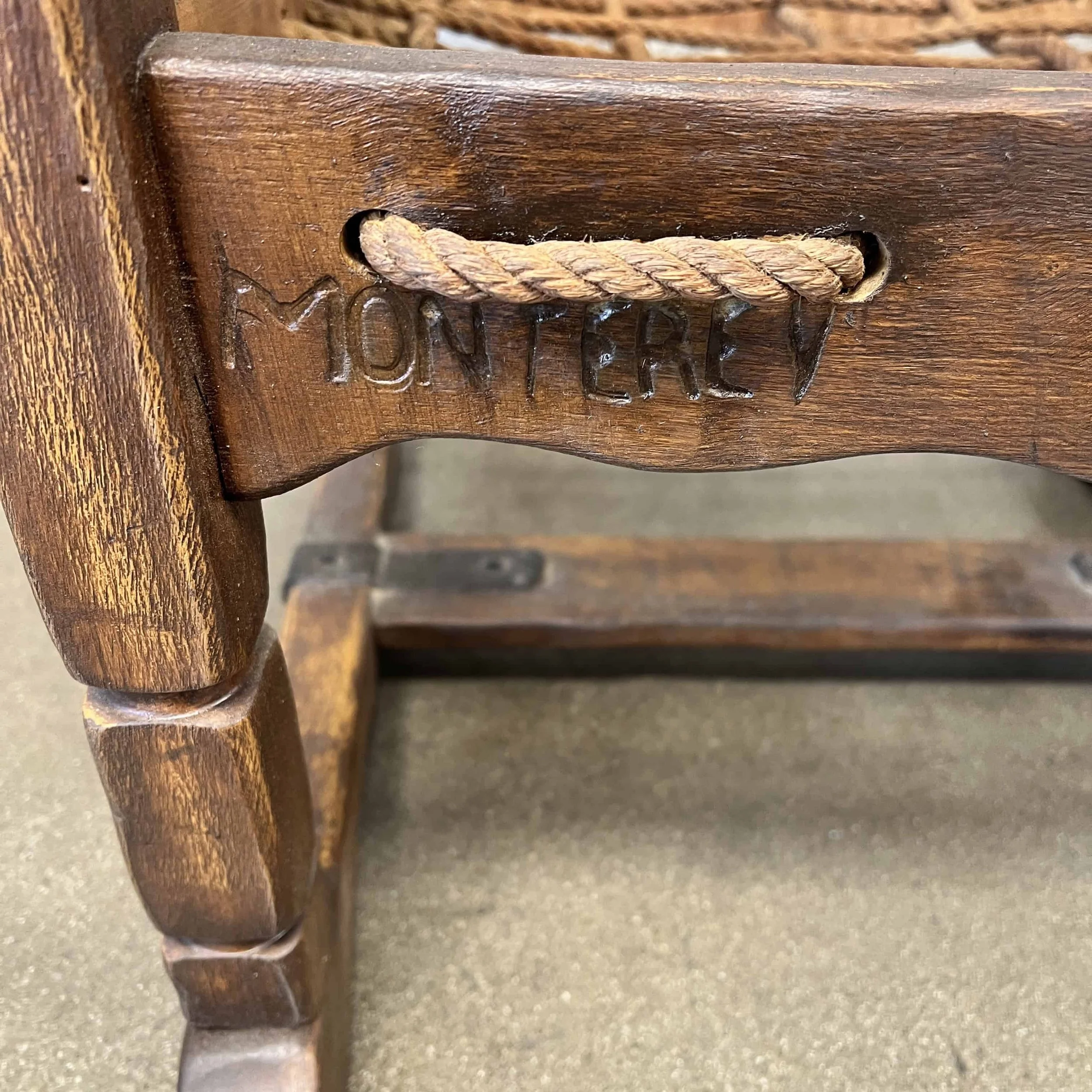 Early Monterey Furniture Arm Chair Rope Seat9.jpg