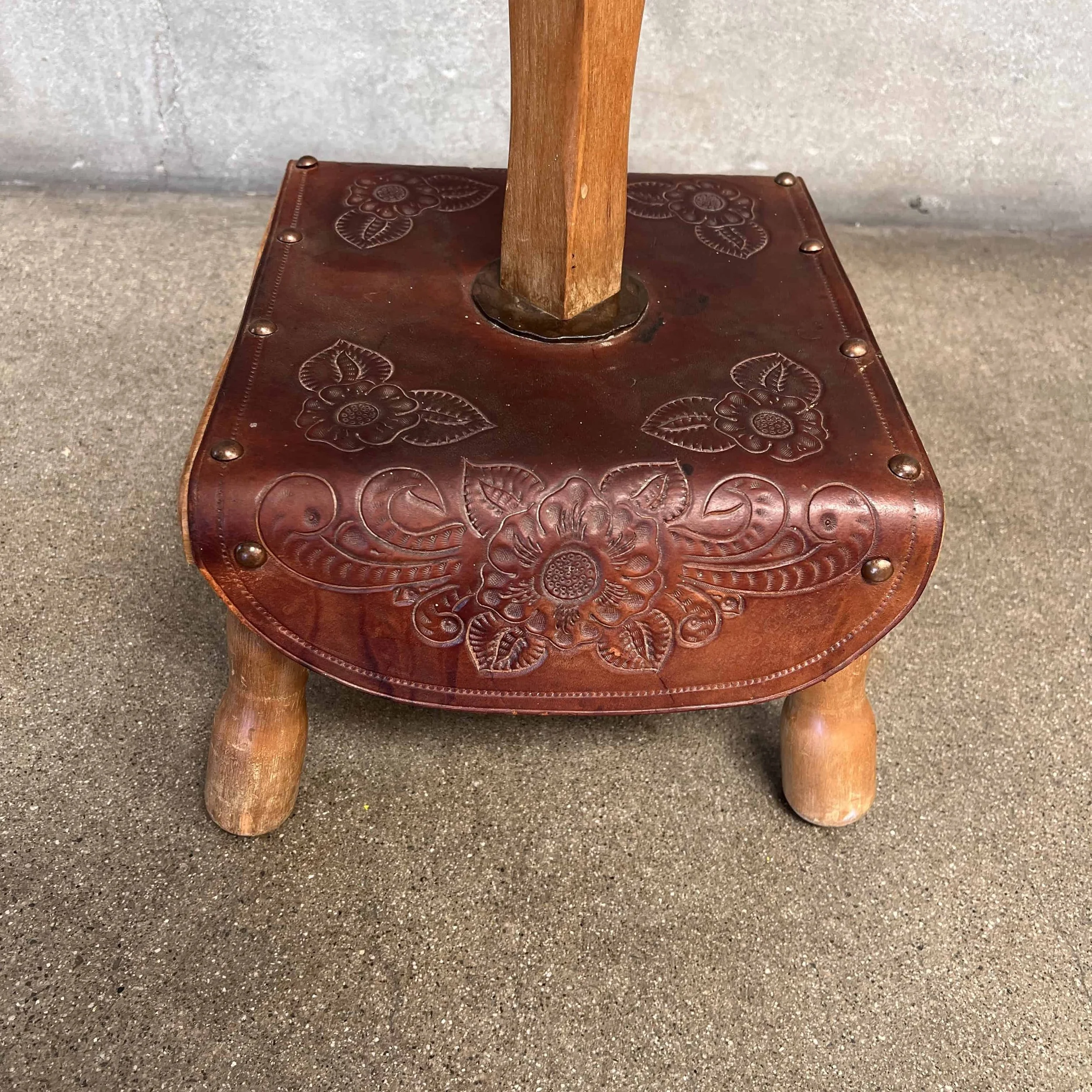 Monterey Furniture Floor Lamp - Tooled Leather Detail2.jpg