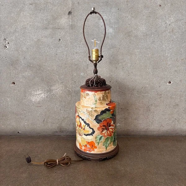1920's Hand Painted Bauer Era Lamp