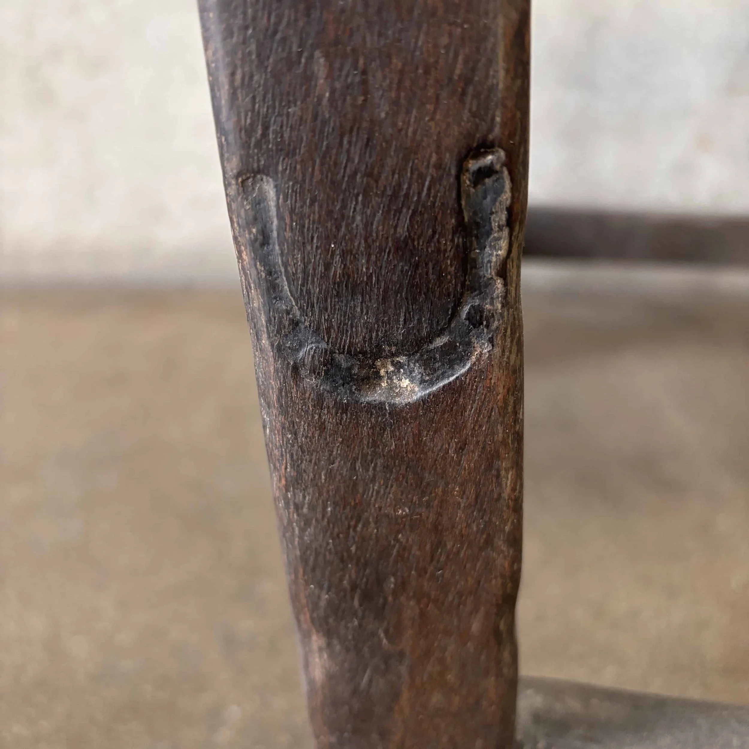 Monterey Furniture Early Old Wood Iron & Leather Chair 3.jpg