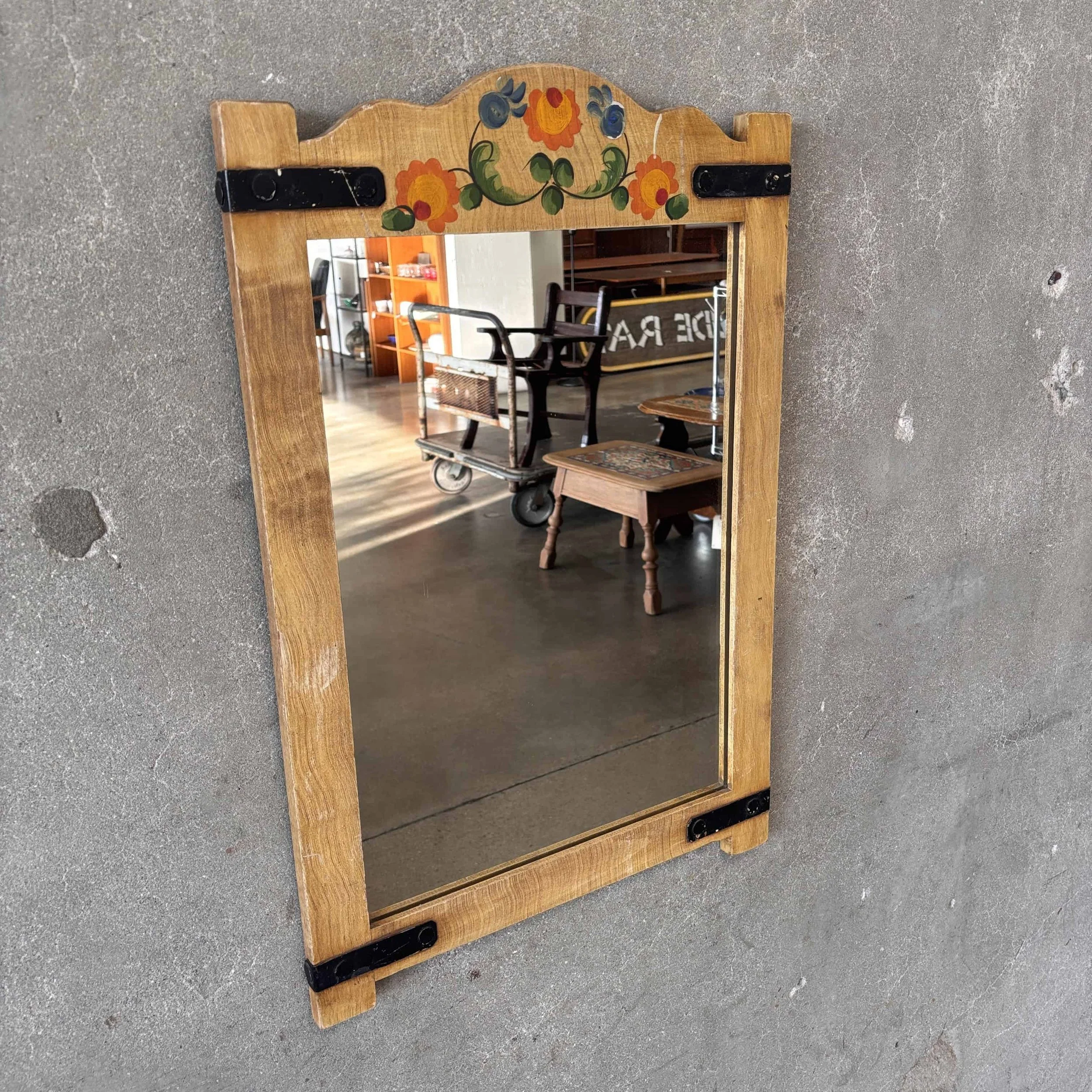 Monterey Furniture Classic Mirror With Wrought Iron Straps