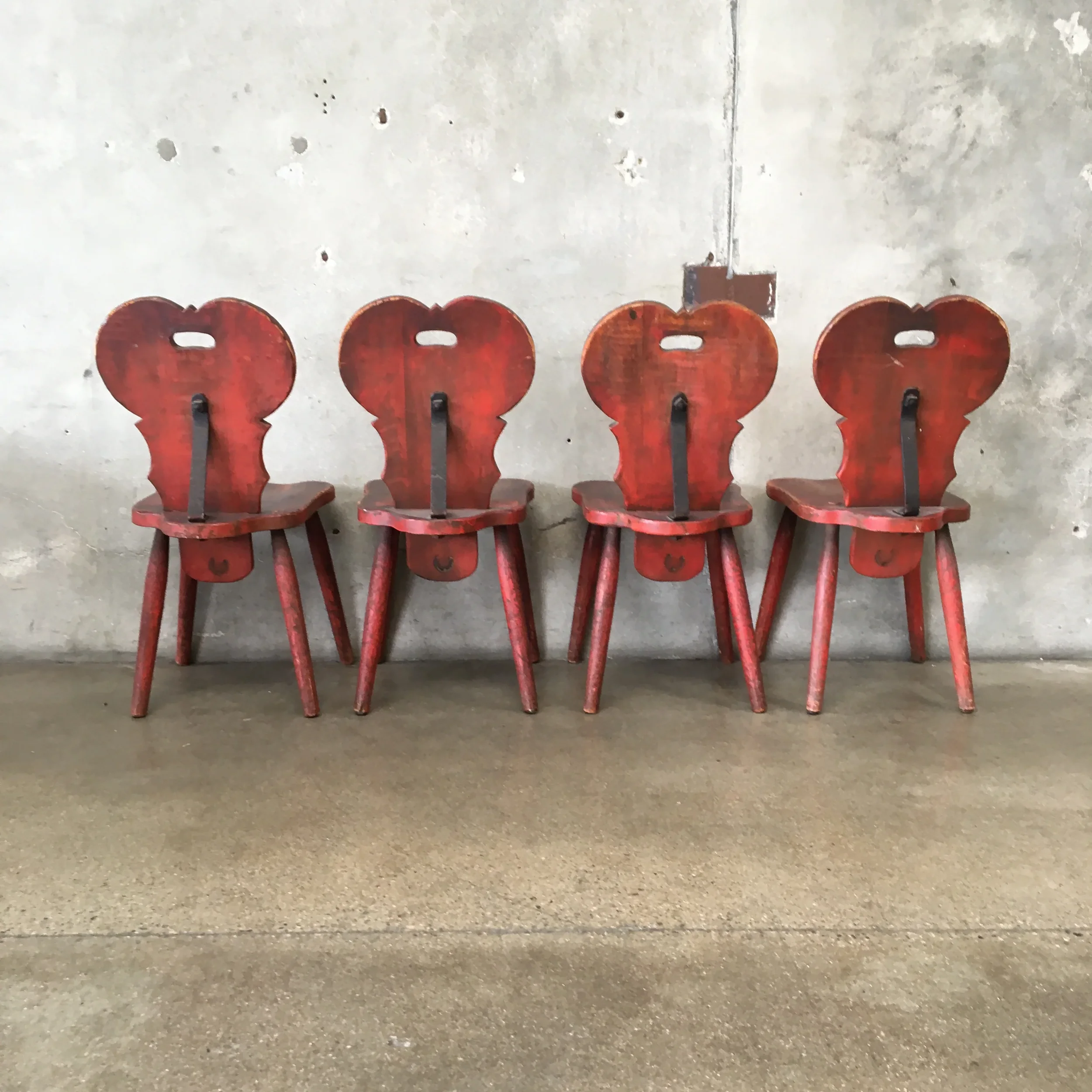 Set of Four Red Wine Cellar Monterey Furniture Chairs 3.webp