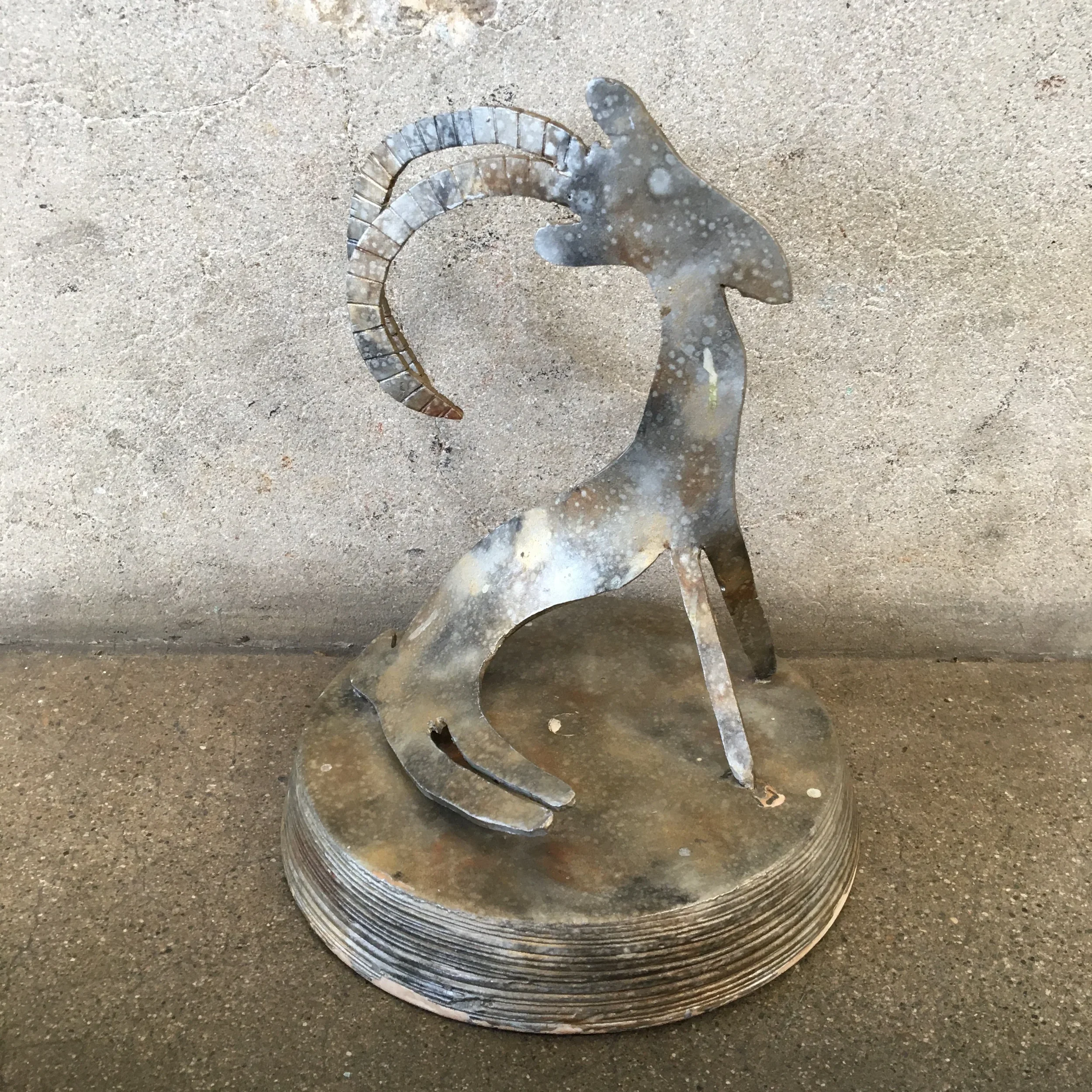 Brutalist Aries Metal Sculpture 1.webp