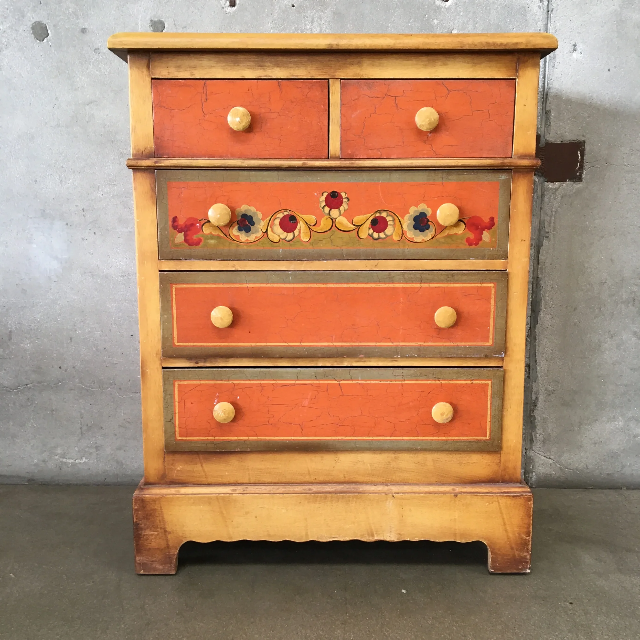 Monterey Furniture Floral High Boy Dresser