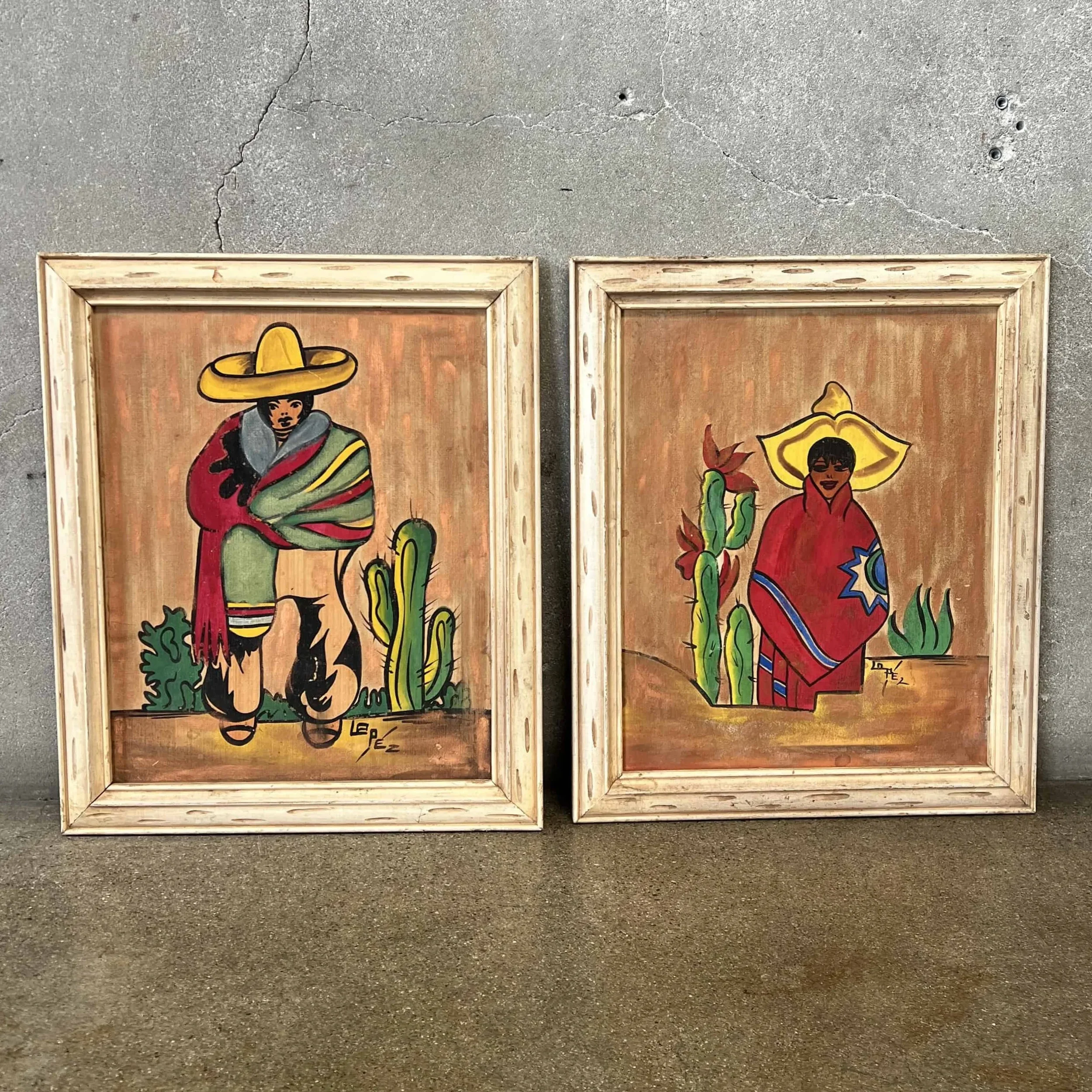 Pair of Monterey Style Paintings by F. Lopez.webp