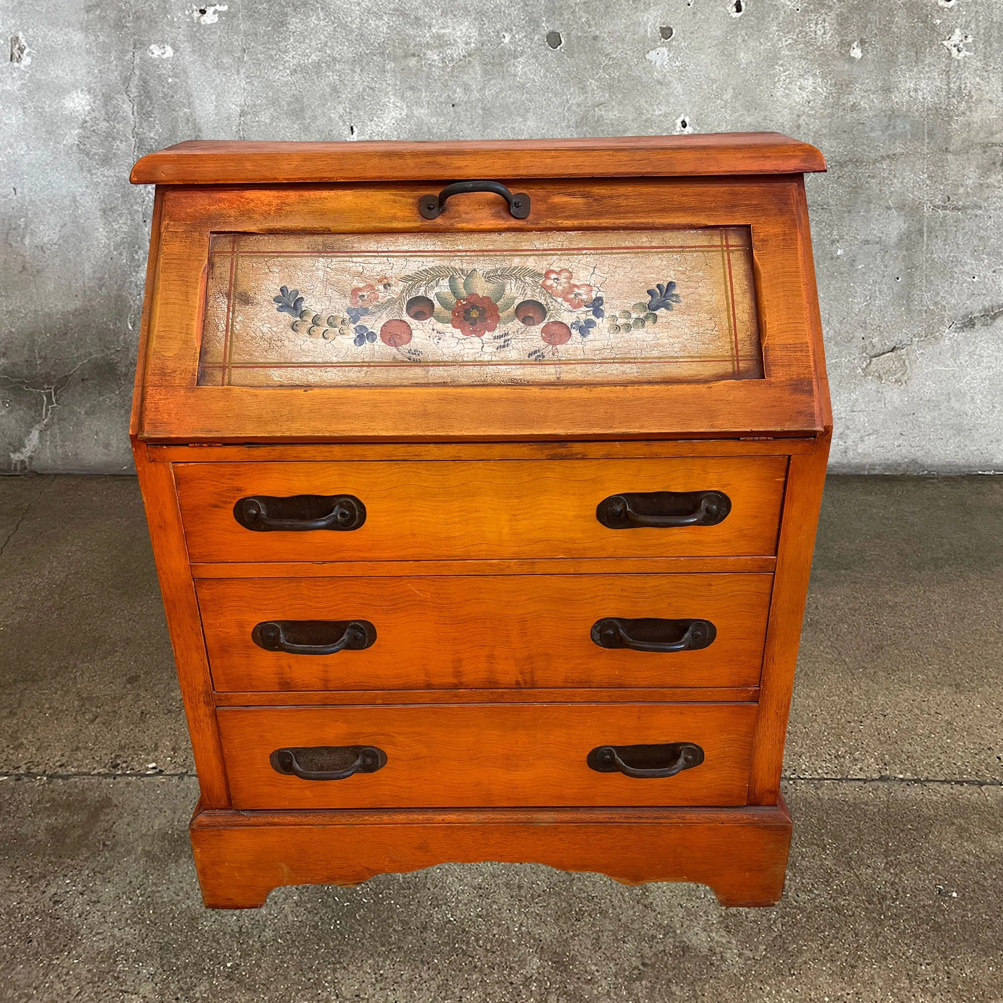 Monterey Furniture Rare Orange Drop Front Secretary IMG_8041.jpg