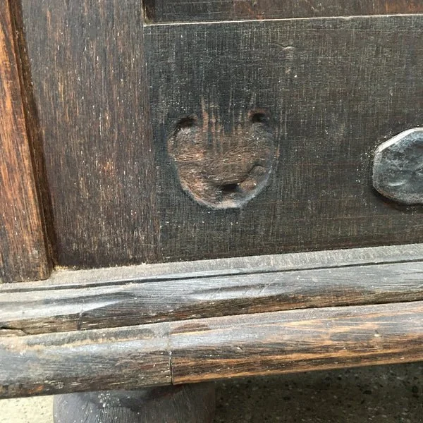 Large Old Wood Sunburst Monterey Furniture Hutch 3.jpg