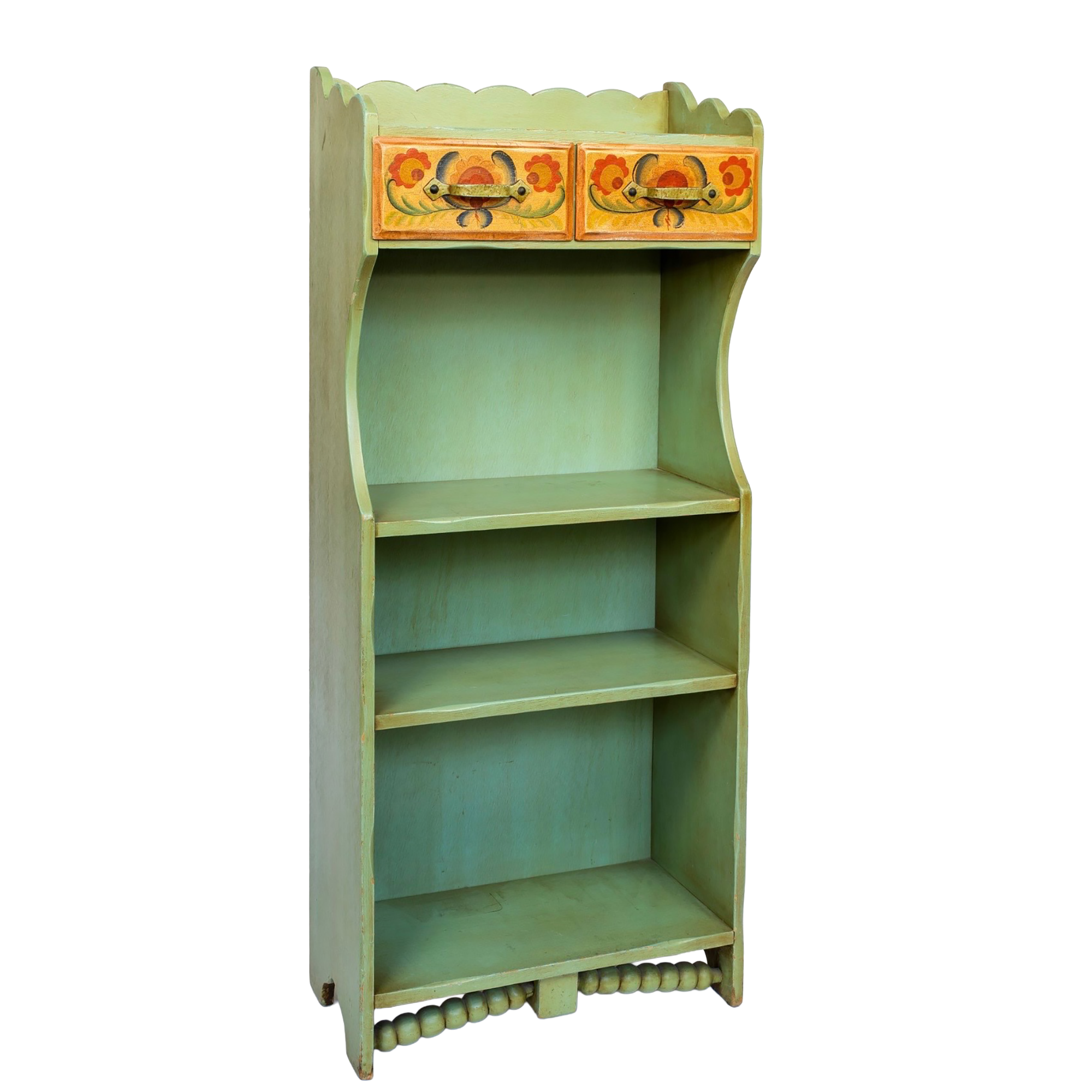 NBG Monterey Furniture Narrow Bookshelf mid 1930’s - Green IMG_3574.png