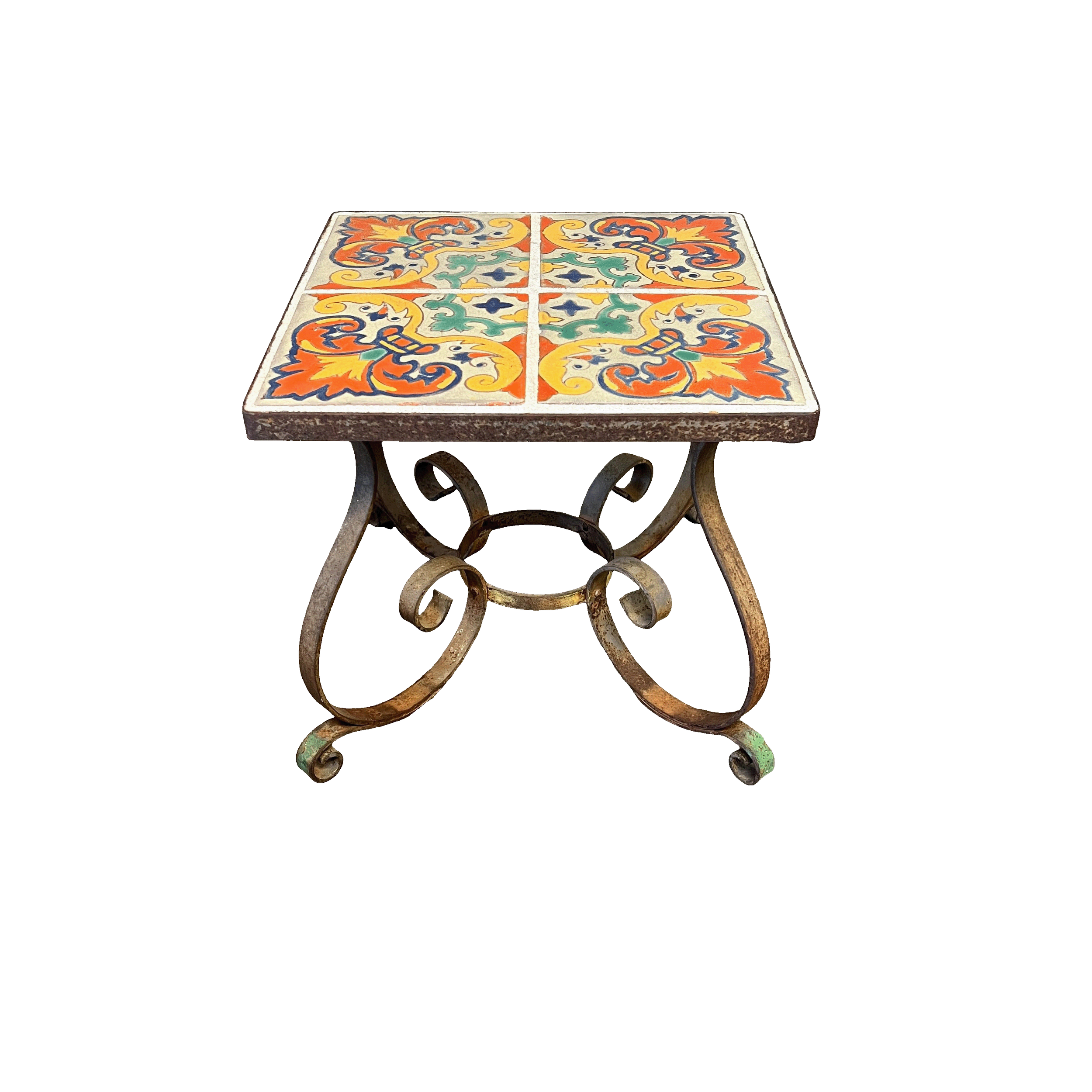D & M Tile Table Wrought Iron Base