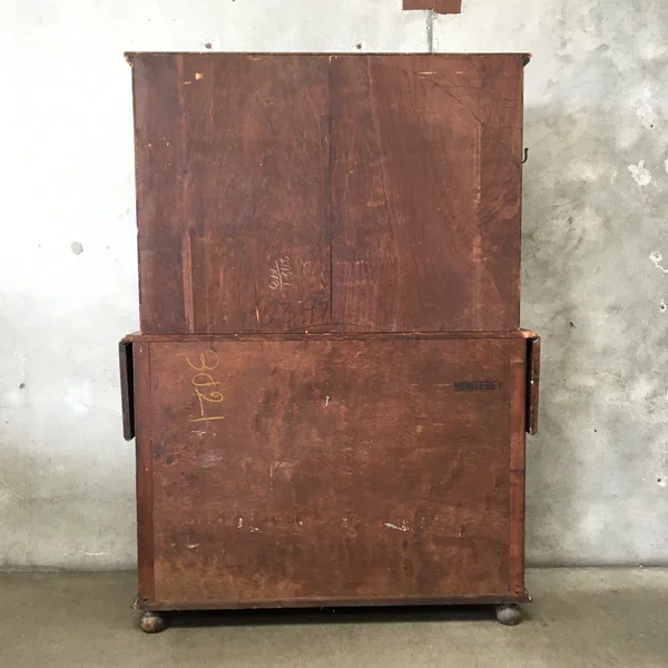 Large Old Wood Sunburst Monterey Furniture Hutch 5.webp