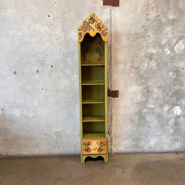 Monterey Furniture Hand Painted Narrow Bookshelf 1930's