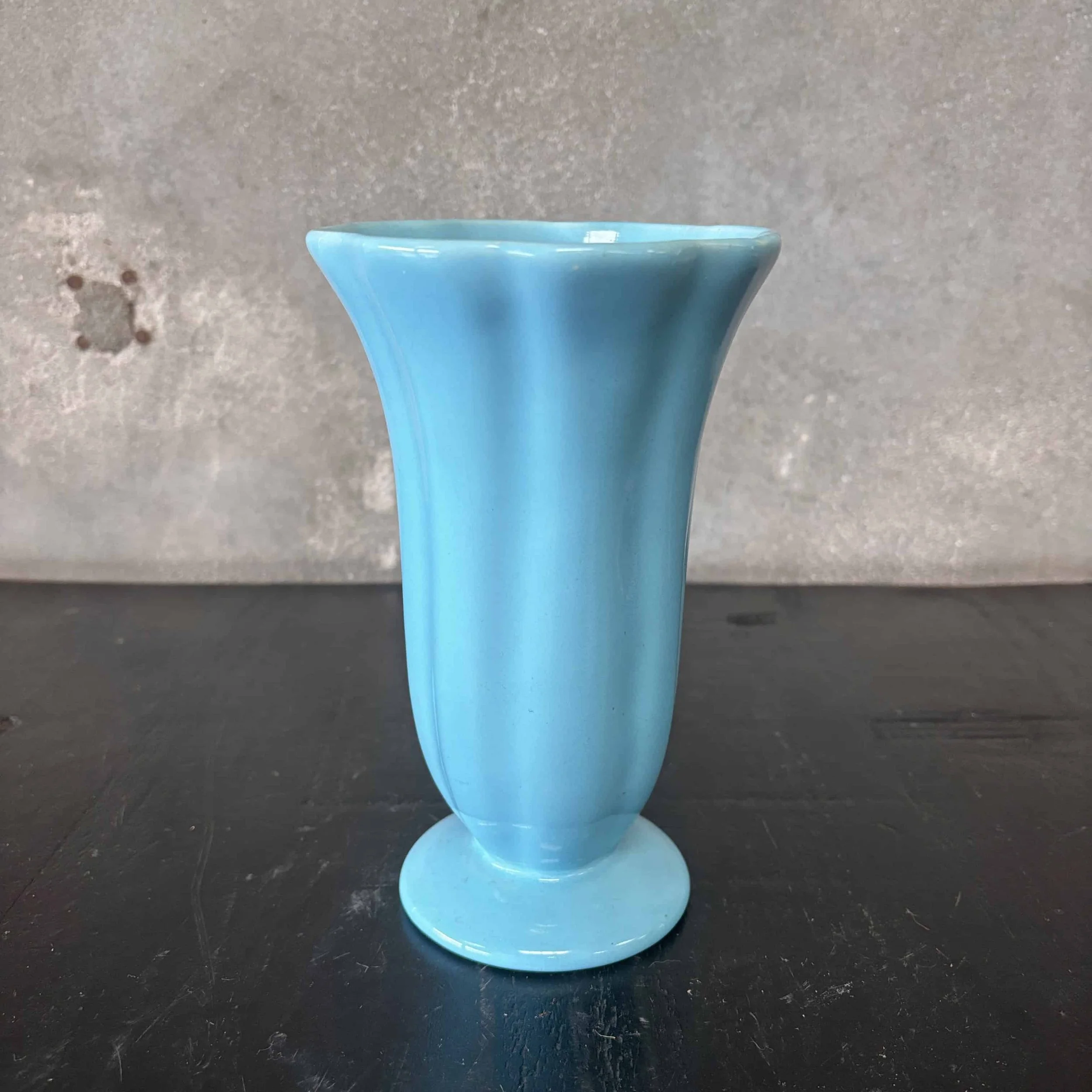 Catalina Island Fluted Turquoise Vase
