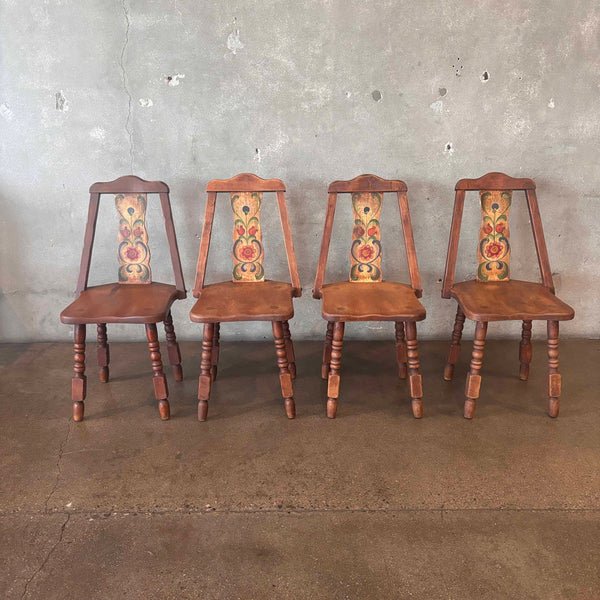 Set of Four Monterey Furniture Hand Painted A-Frame Chairs