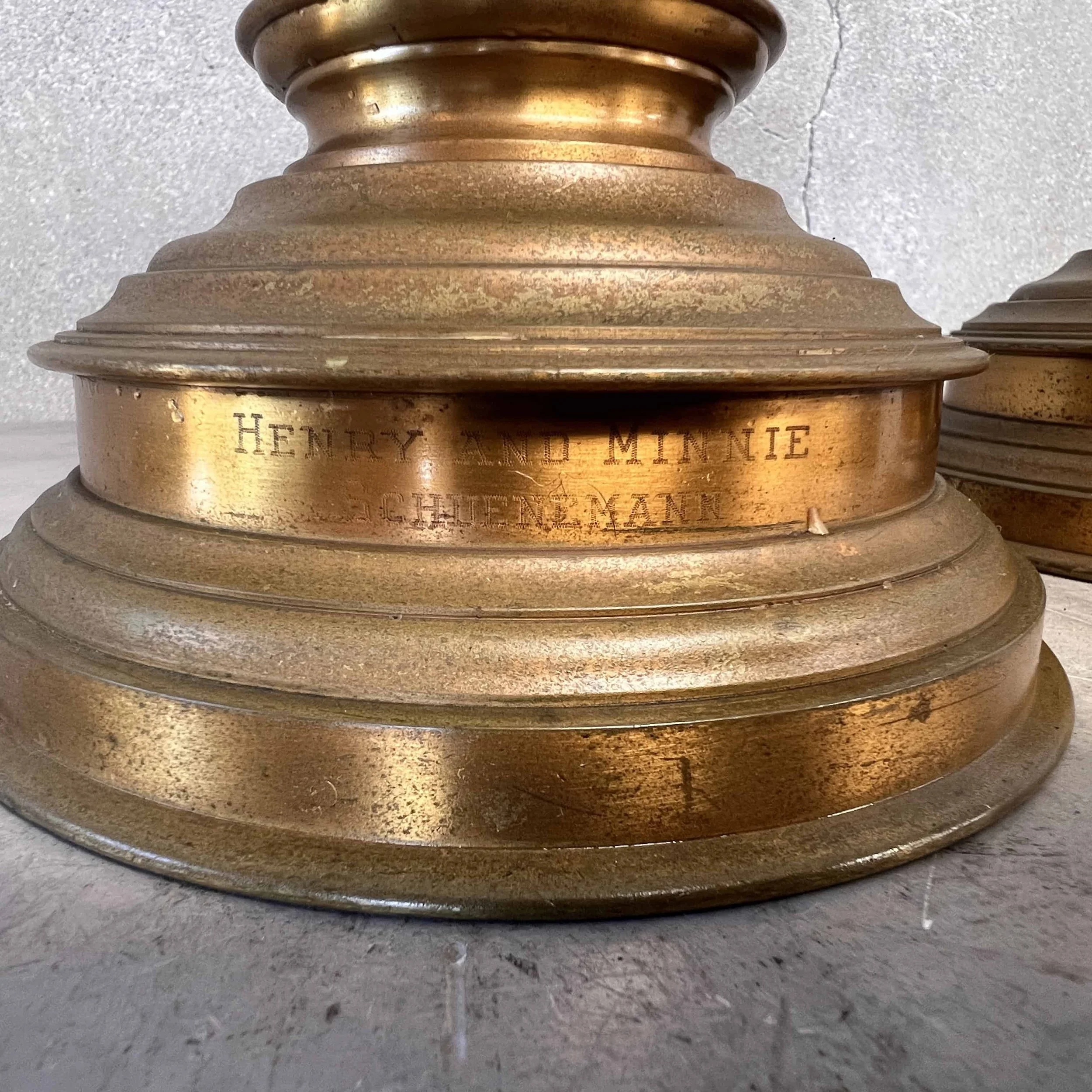 Pair of Large Gorham Brass Candlesticks3.jpg